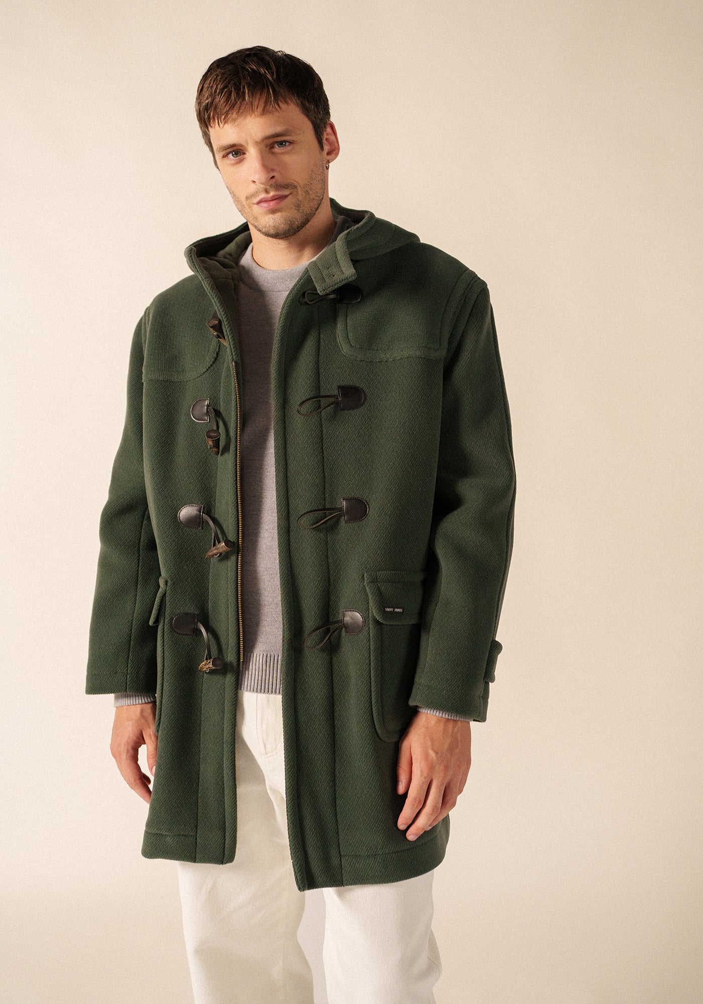 Saturne classic duffle-coat - in wool (VEGETAL)