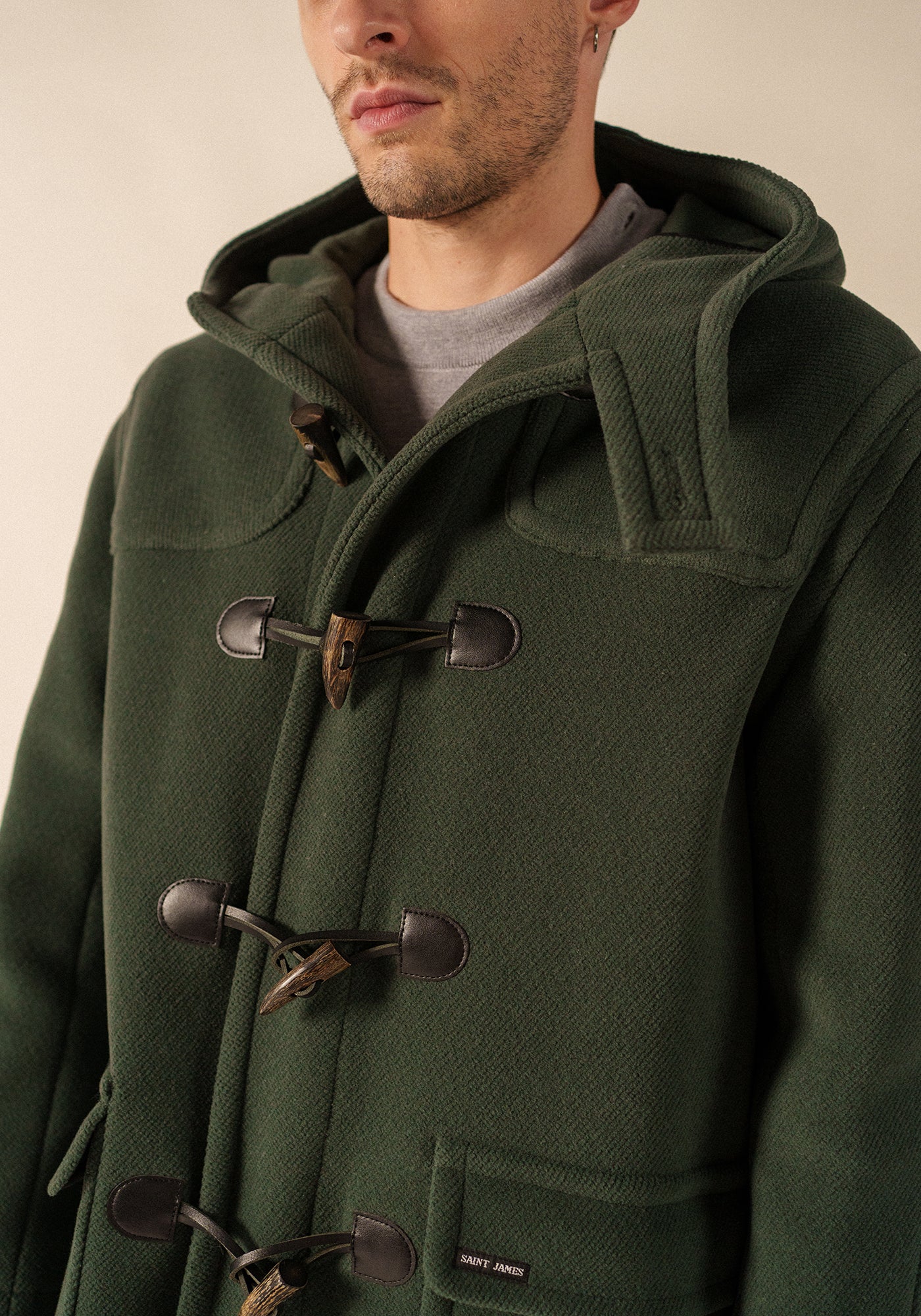 Saturne classic duffle-coat - in wool (VEGETAL)