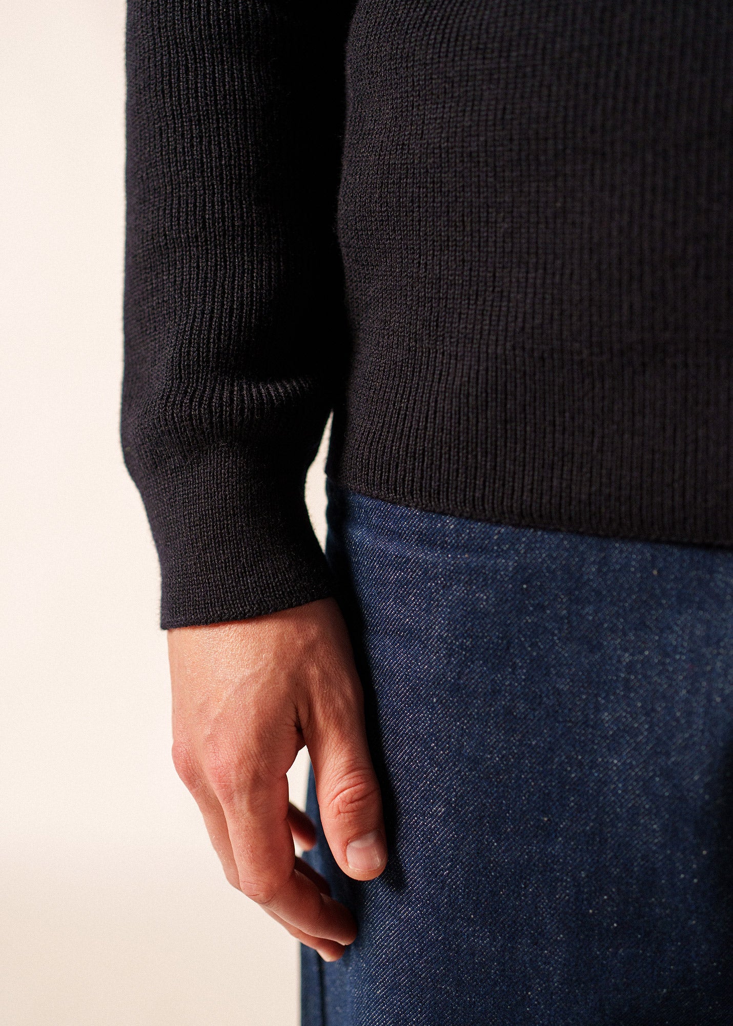 Cotentin trucker-style neck jumper in pure new wool | SAINT JAMES