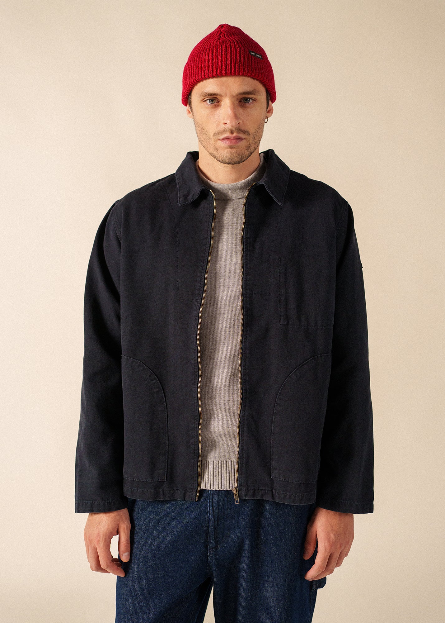 Zephyr smock style jacket zipped, in cotton canvas | SAINT JAMES