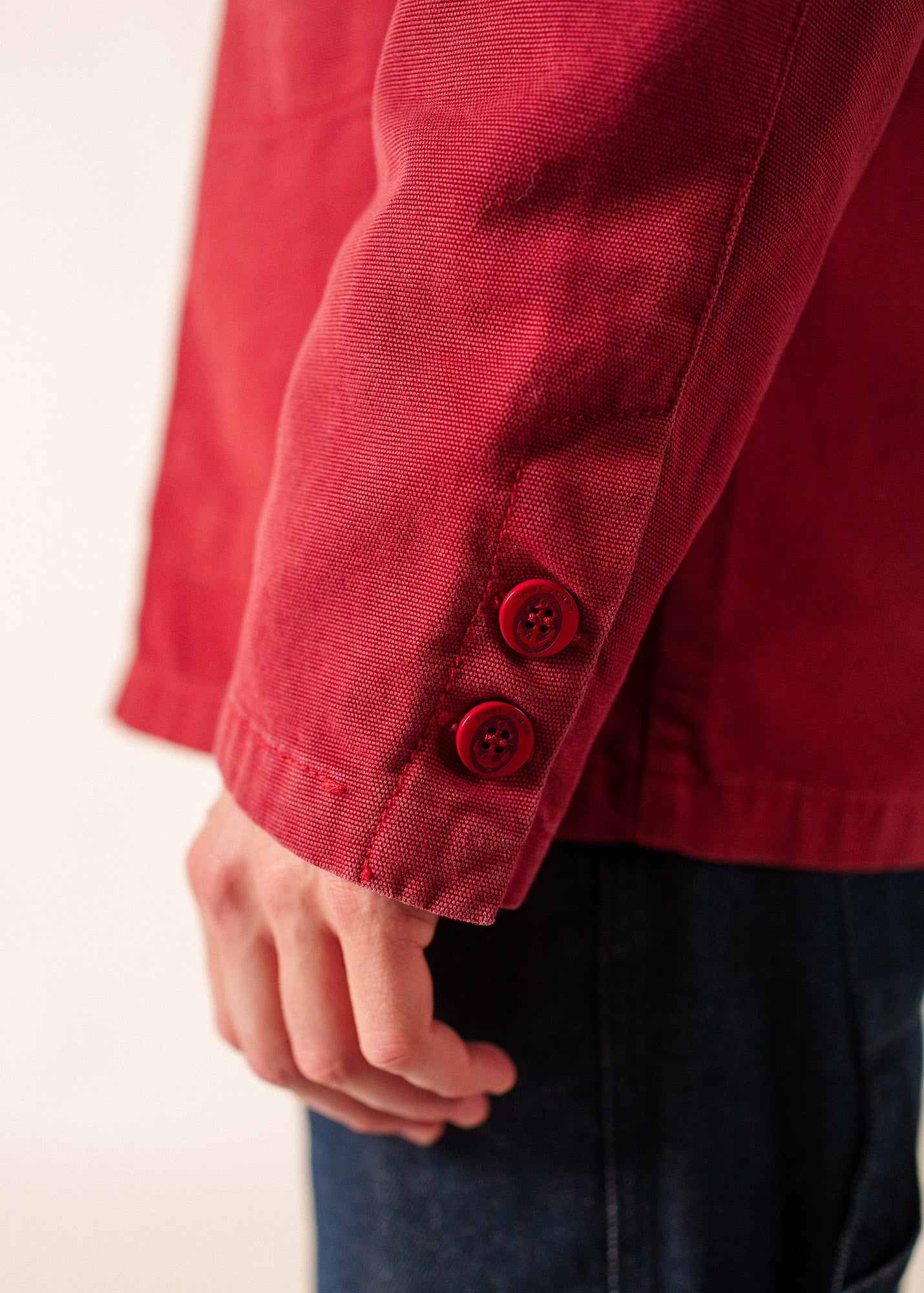 Sirocco fisherman's jacket buttoned, in cotton canvas | SAINT