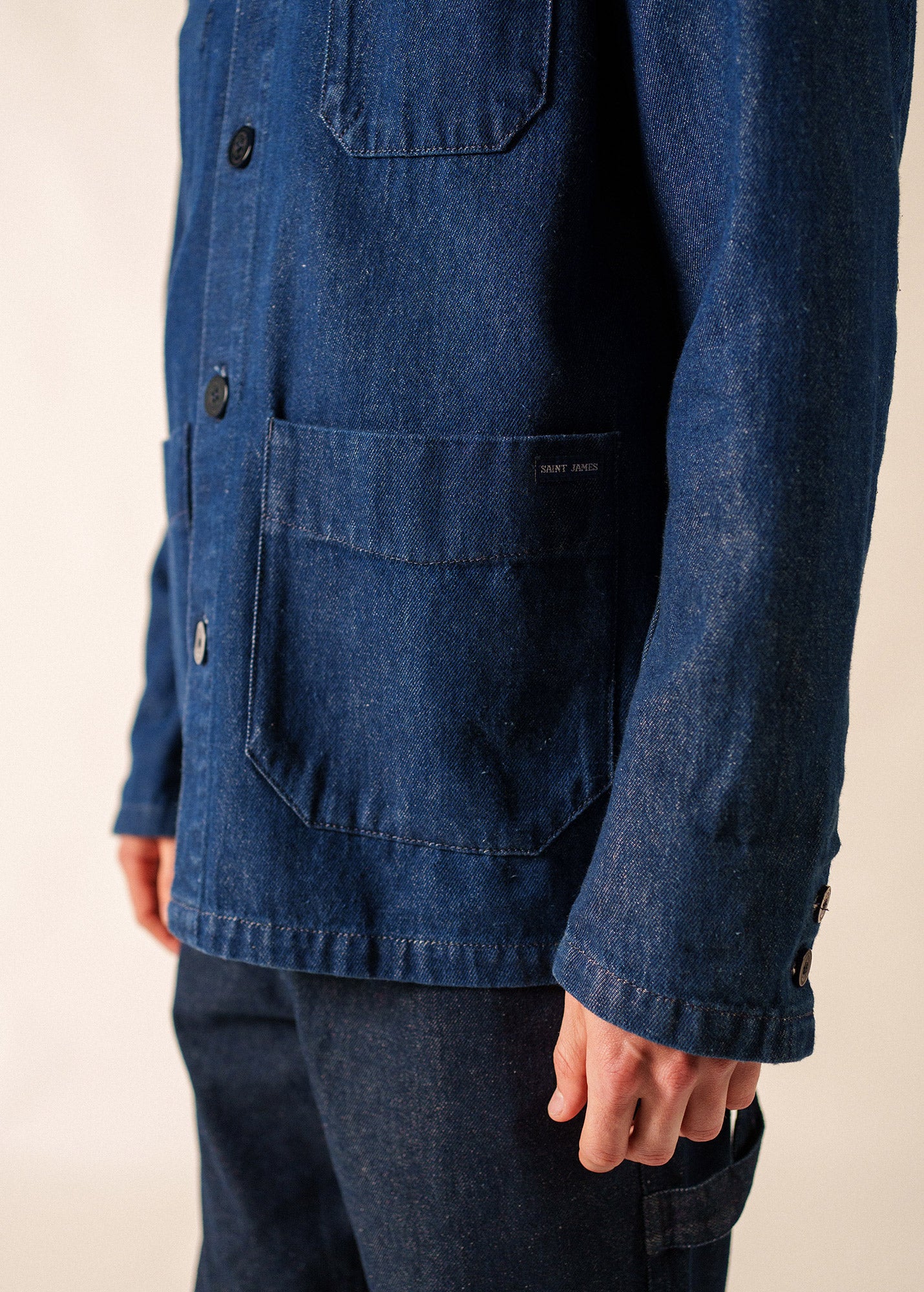 Sirocco fisherman's jacket buttoned, in cotton canvas | SAINT
