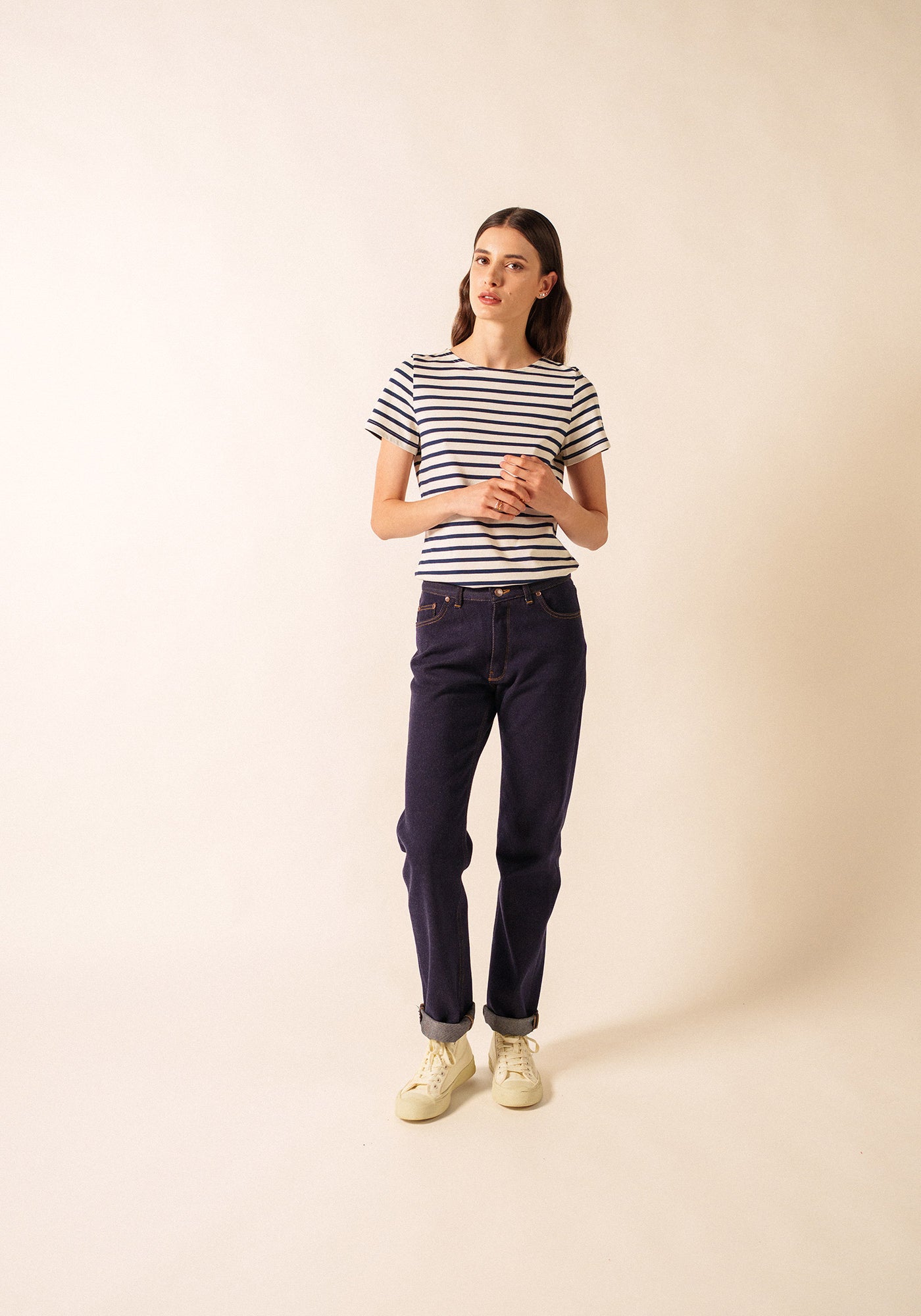 Etrille Breton shirt (ECRU/MARINE)
