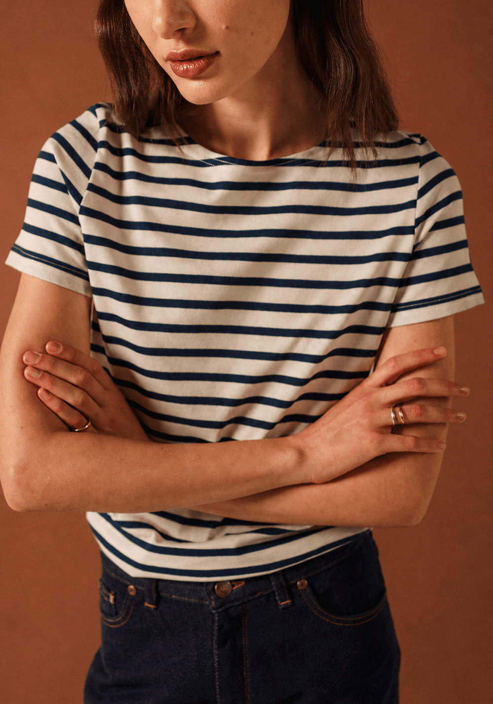 Camisa Etrille Breton (ECRU/MARINE)