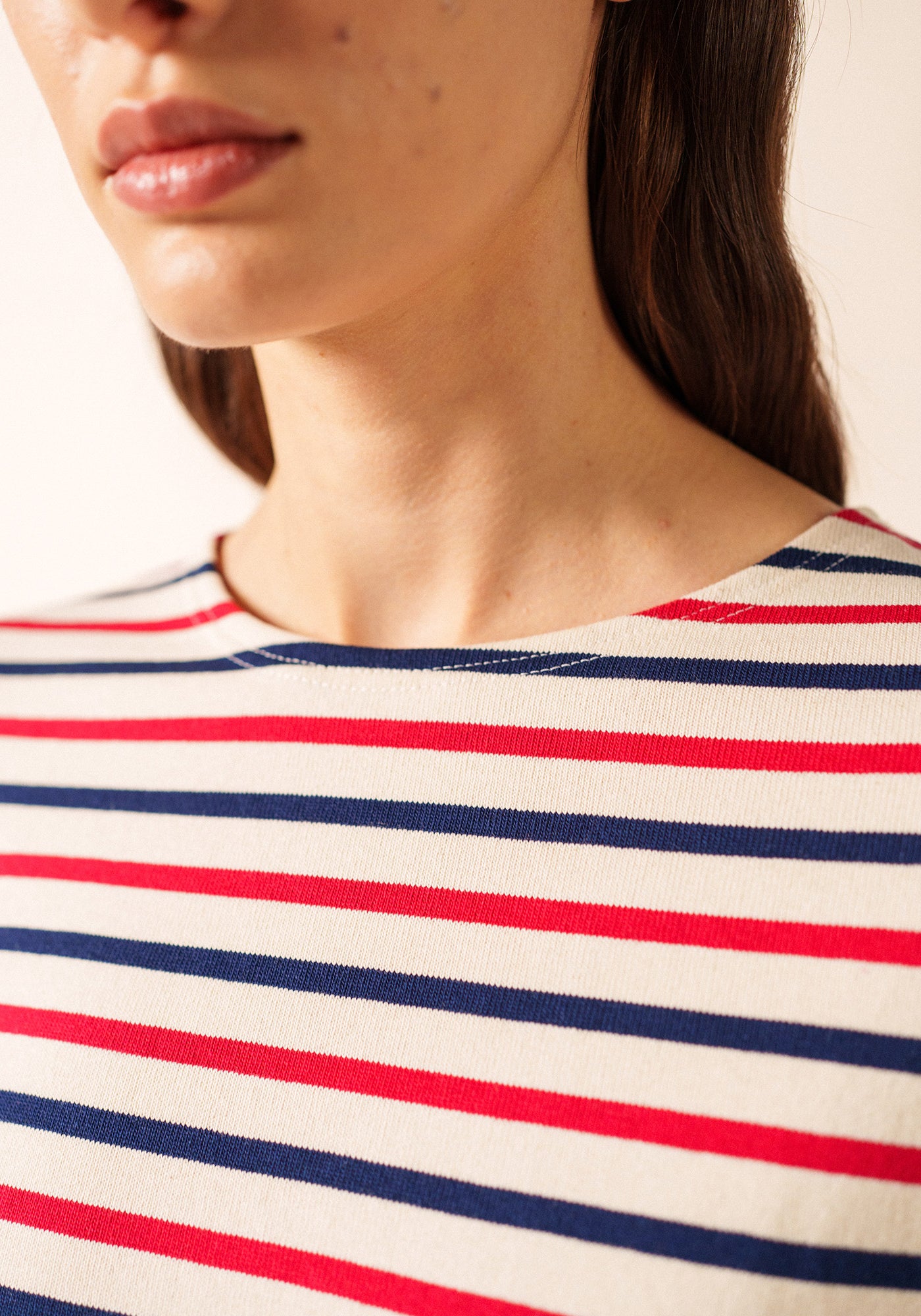 Camisa Méridame Breton (ECRU/MARINE/TULIPE)