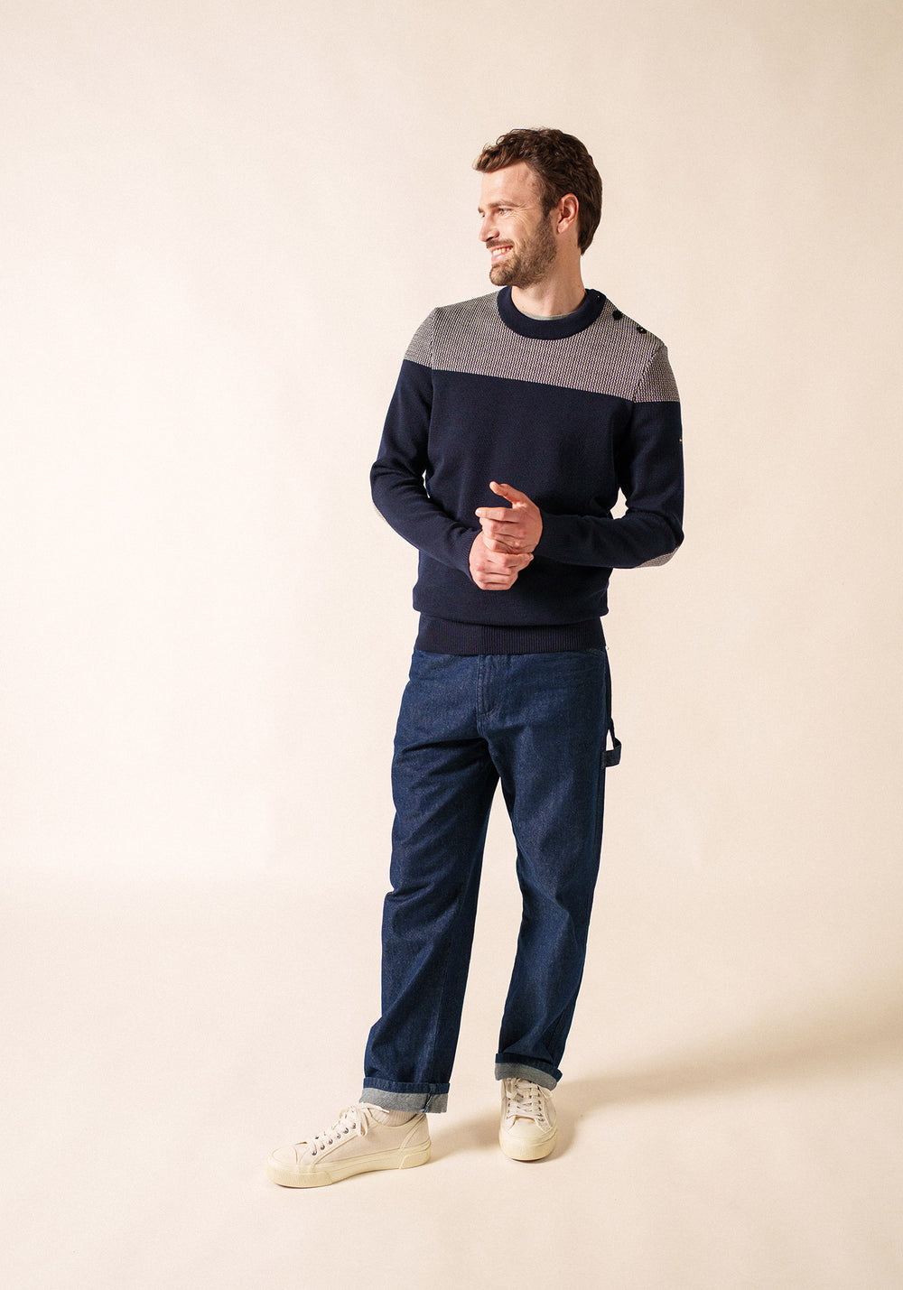 Dinan bicolore salior jumper (MARINE/ECRU)