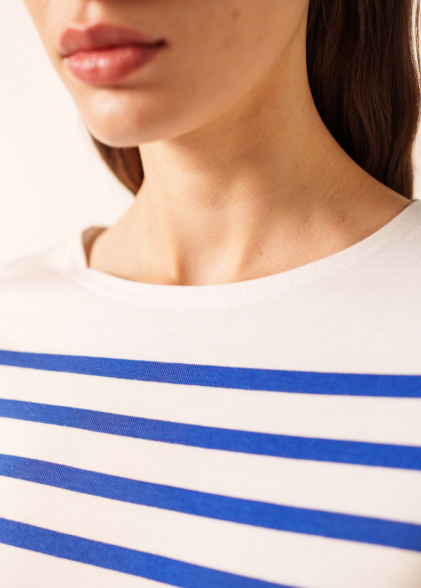 SAINT JAMES カットソー NAVAL Naval woman authentic striped sailor shirt in combed cotton