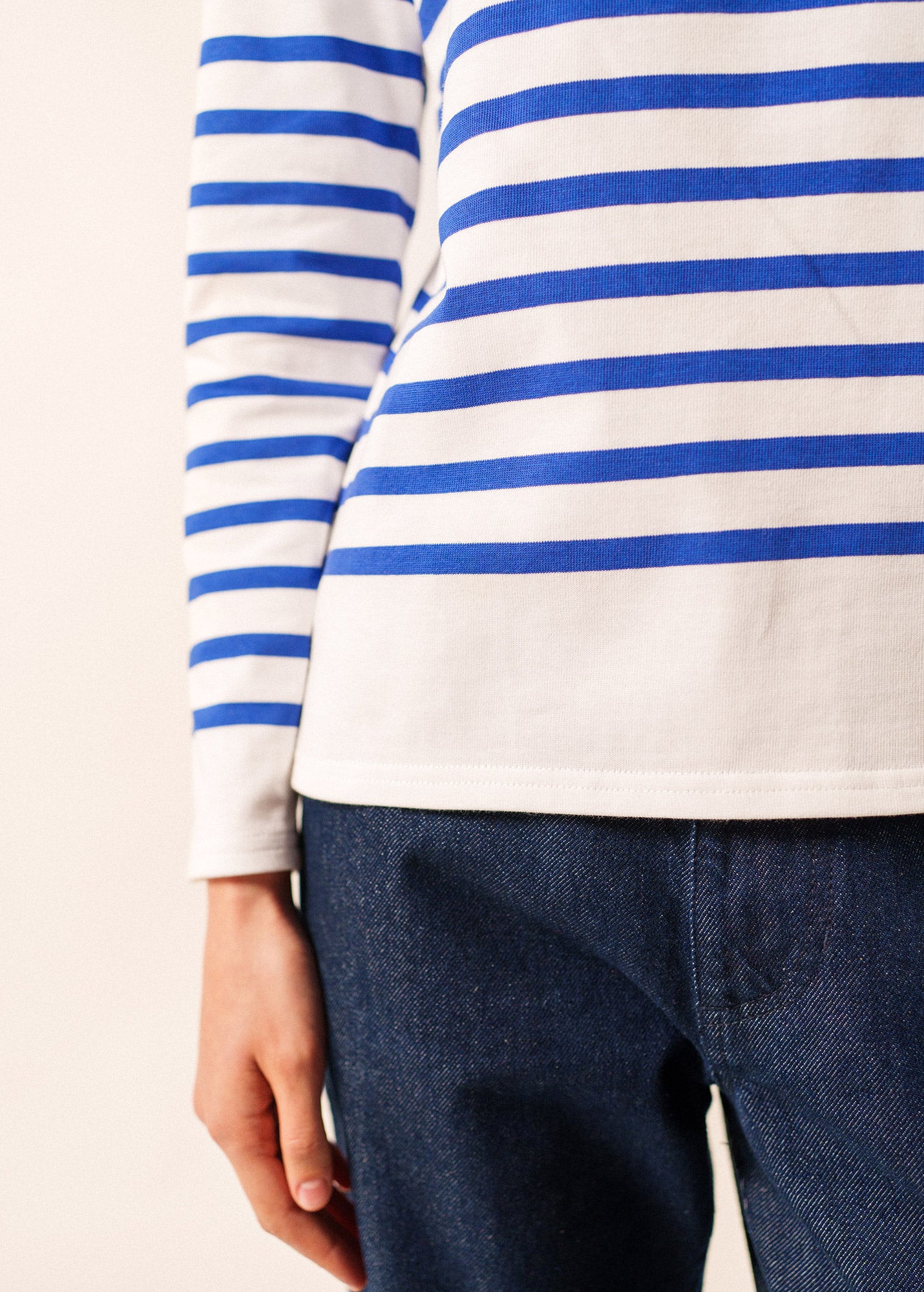 Naval woman authentic striped sailor shirt in combed cotton