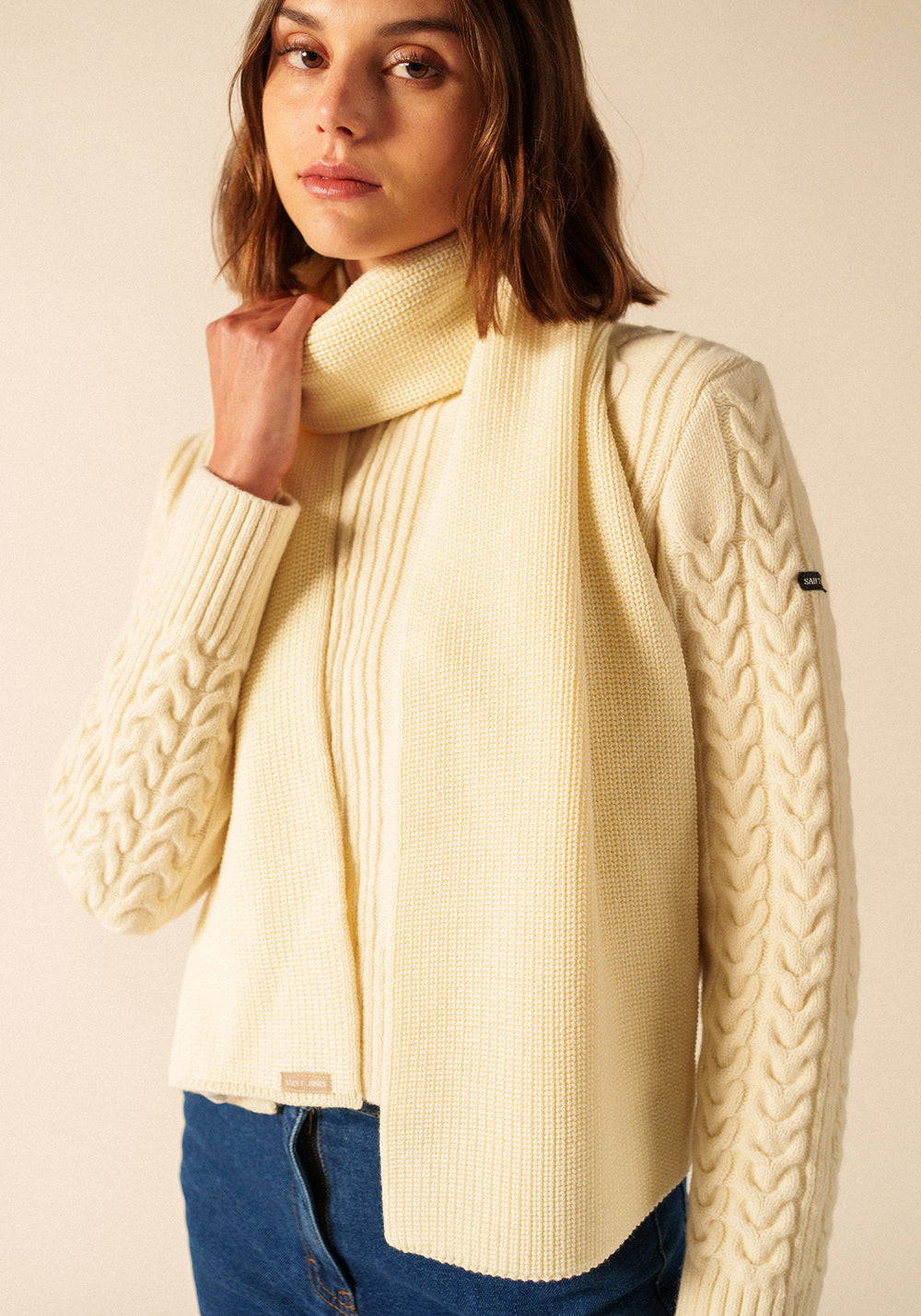 Canoe scarf - in purl knit (ECUME)