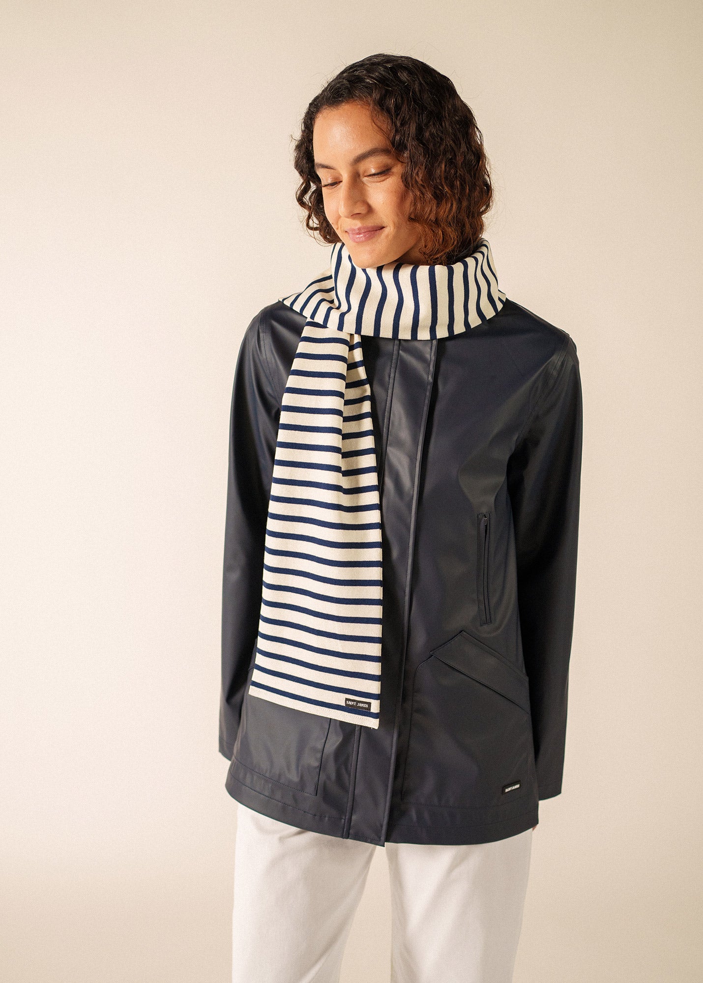 Adam striped scarf in thick cotton | SAINT JAMES Official website