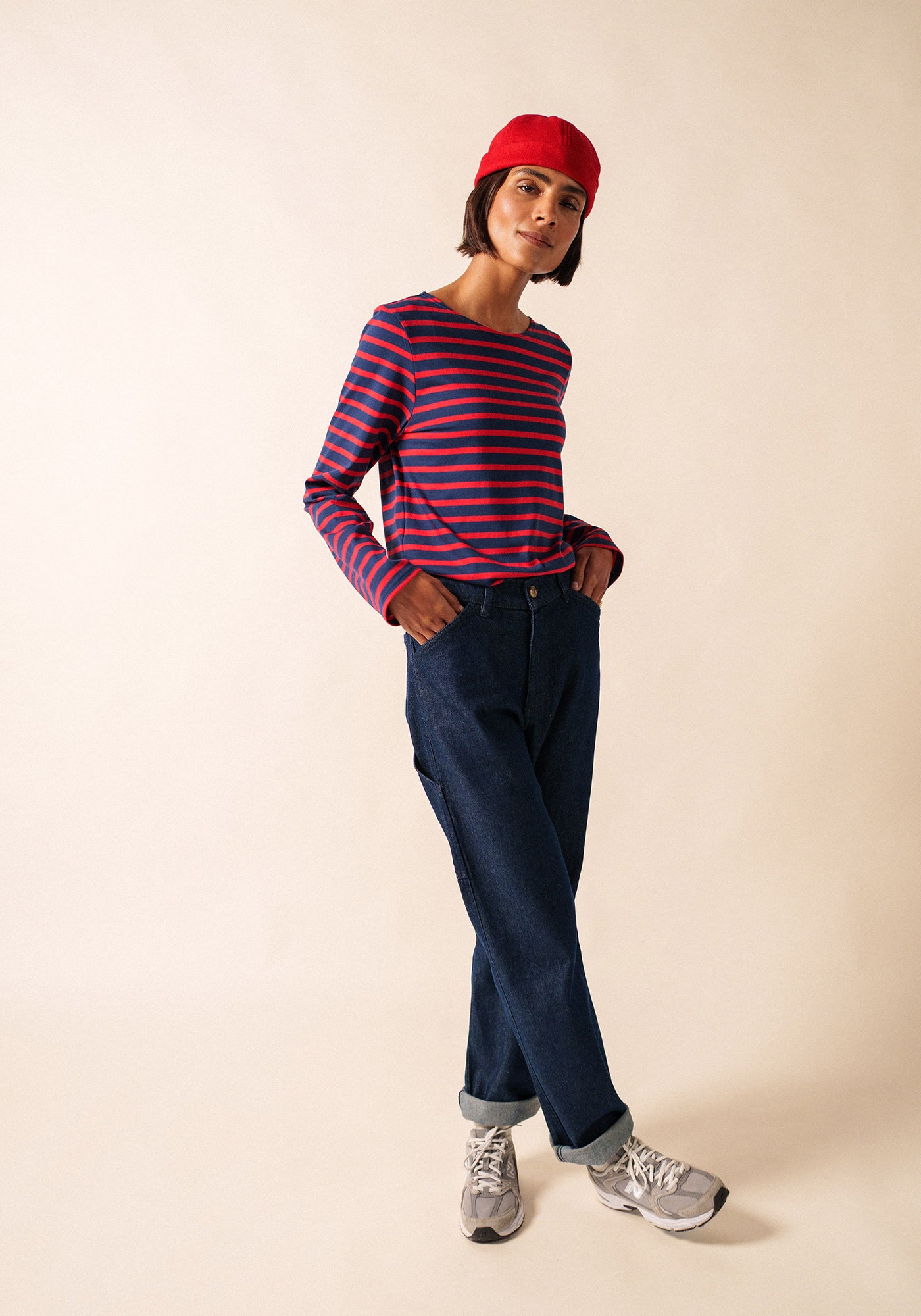 Minquiers Breton shirt (MARINE/TULIPE)