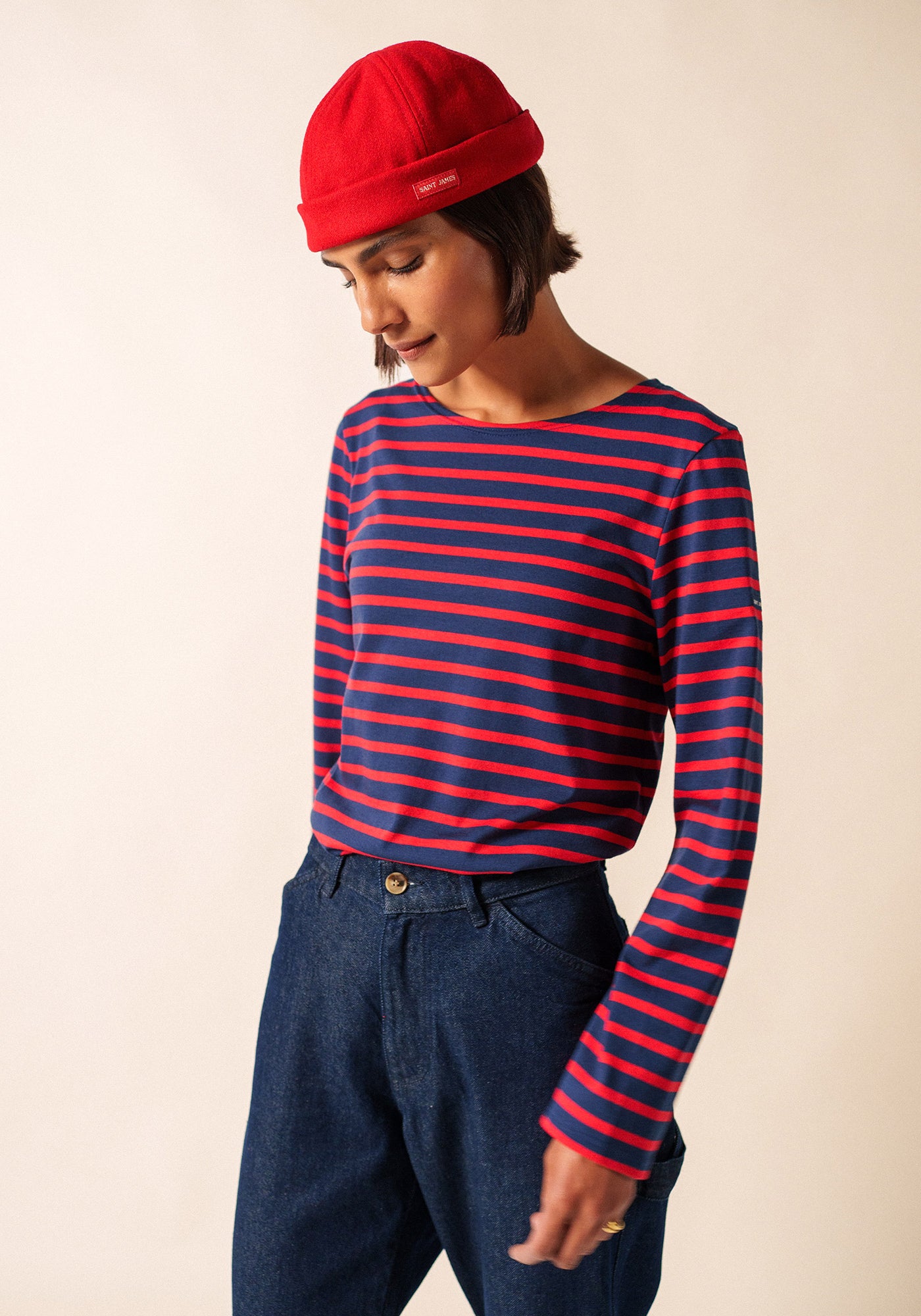 Minquiers Breton shirt (MARINE/TULIPE)