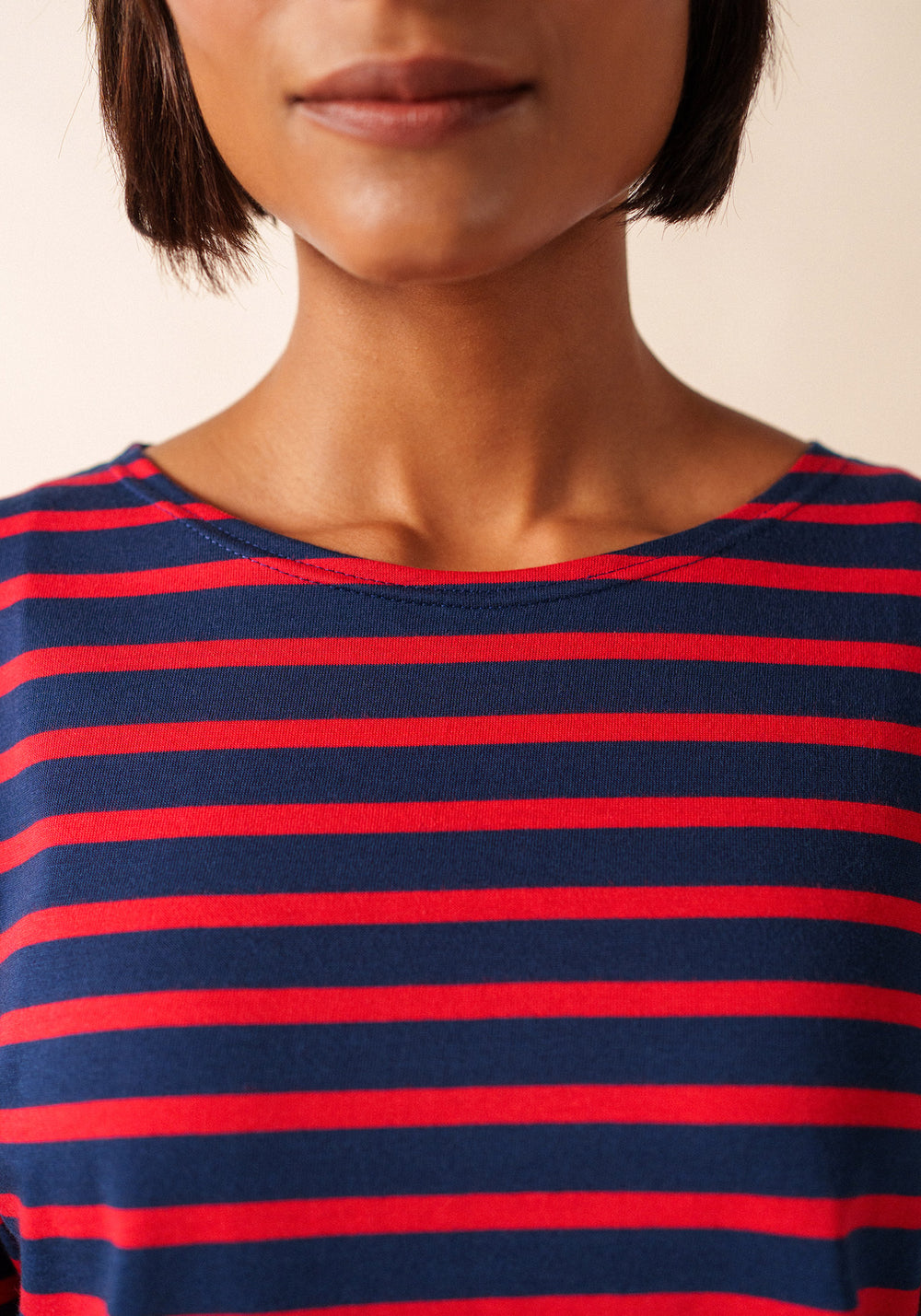 Minquiers Breton shirt (MARINE/TULIPE)