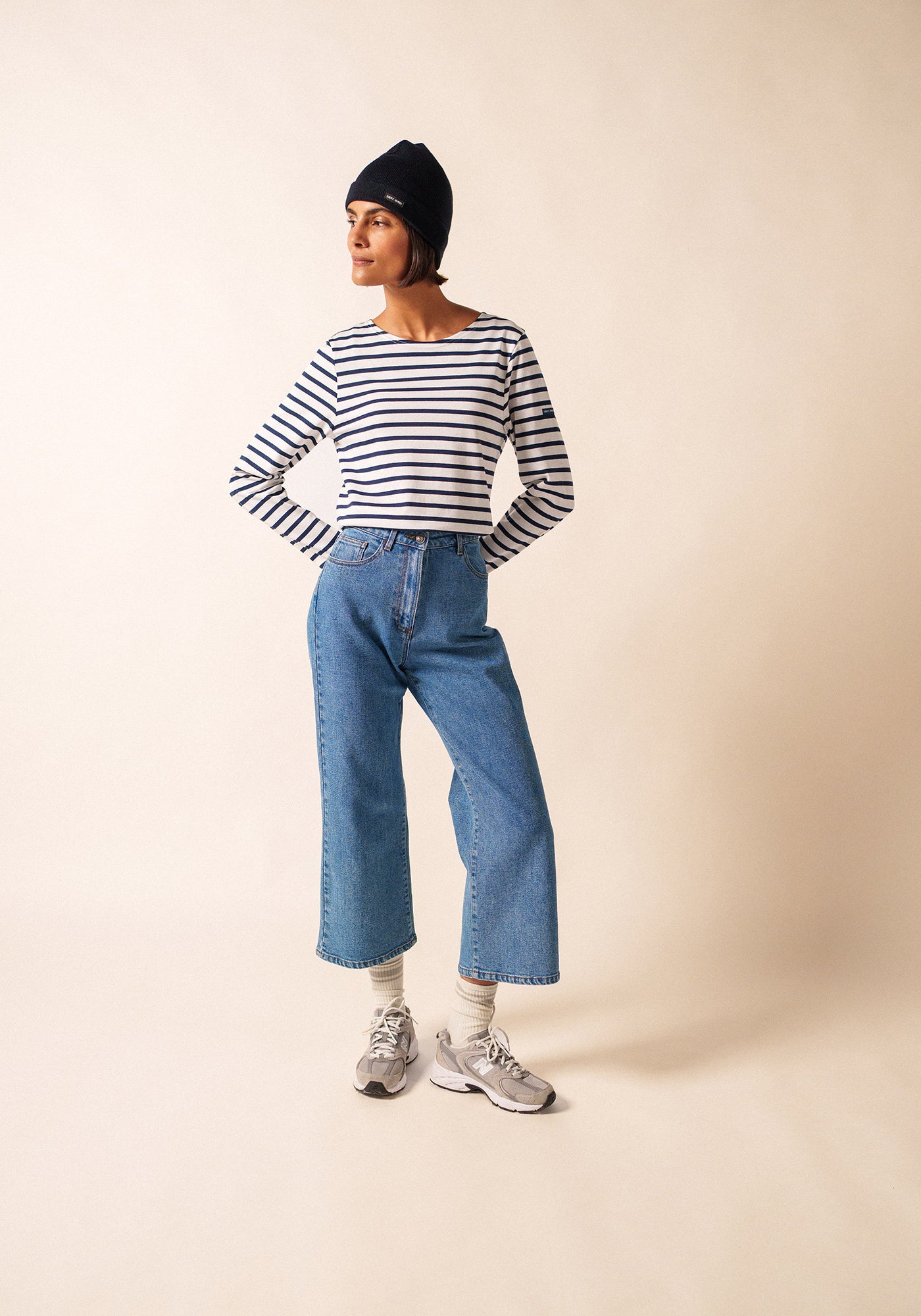 Minquiers Breton shirt (NEIGE/MARINE)