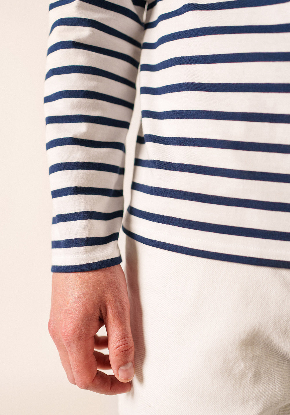 Minquiers Breton shirt (NEIGE/MARINE)