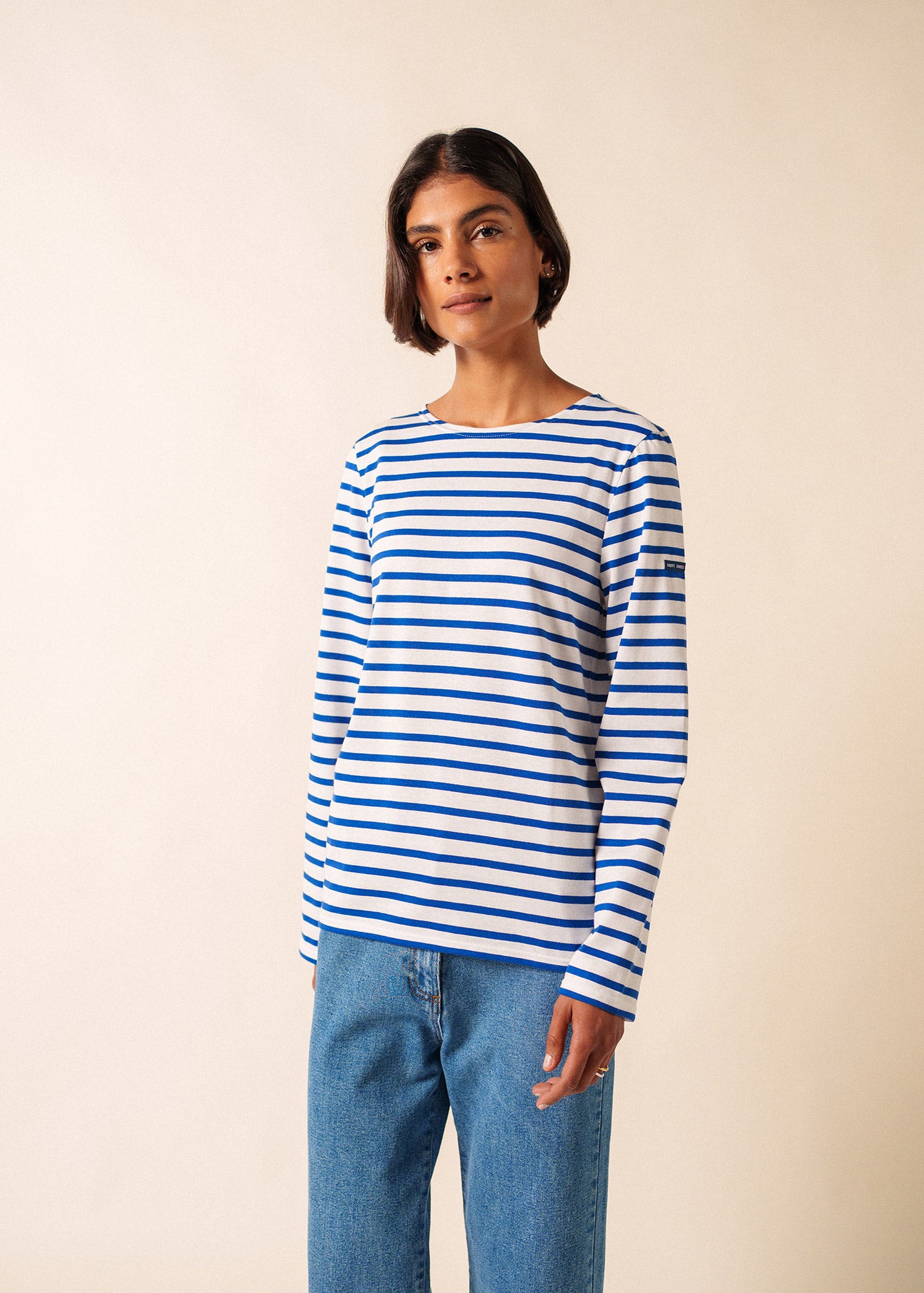 Minquiers unisex striped sailor shirt regular fit, in light cotton