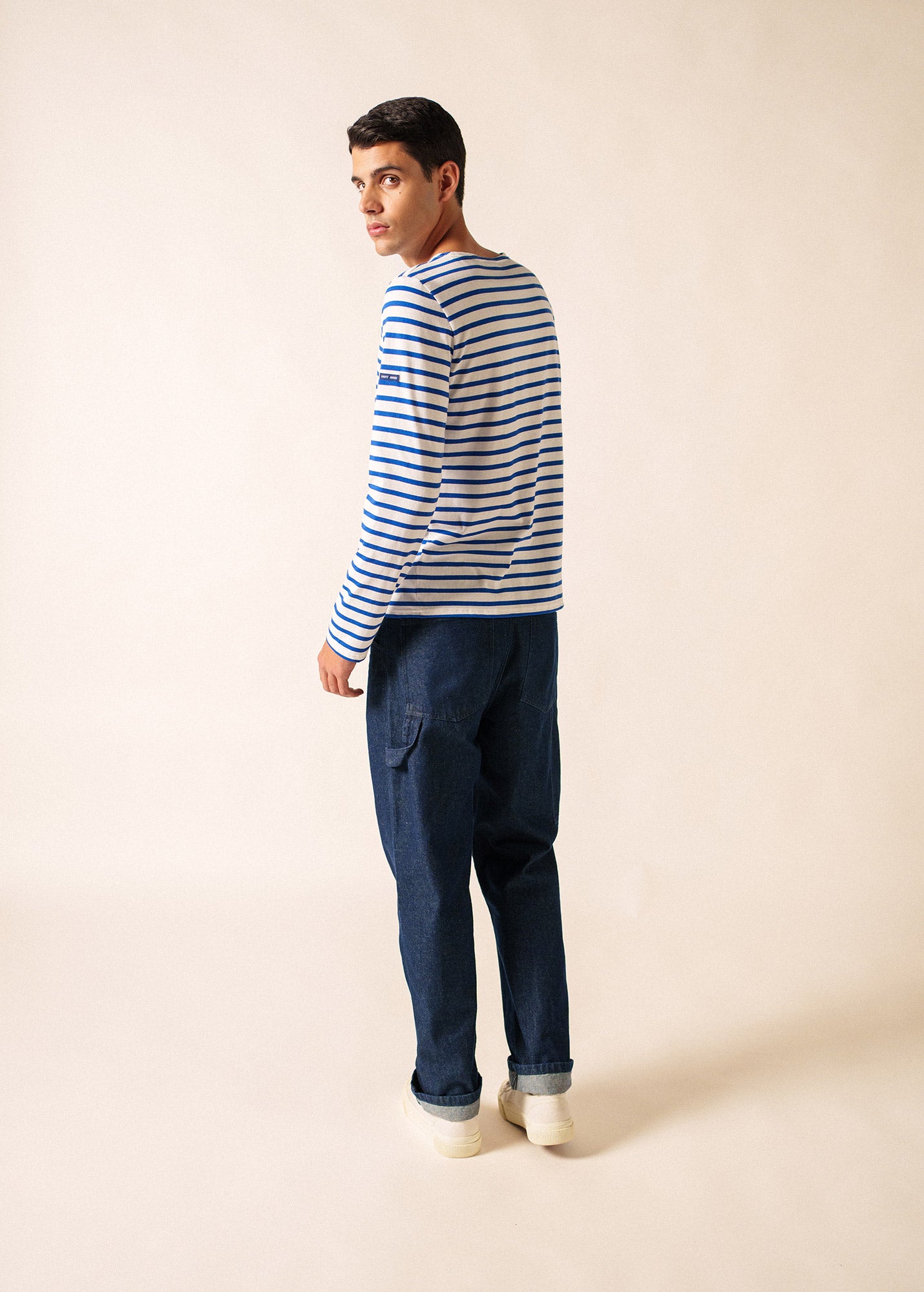 Minquiers unisex striped sailor shirt regular fit, in light cotton