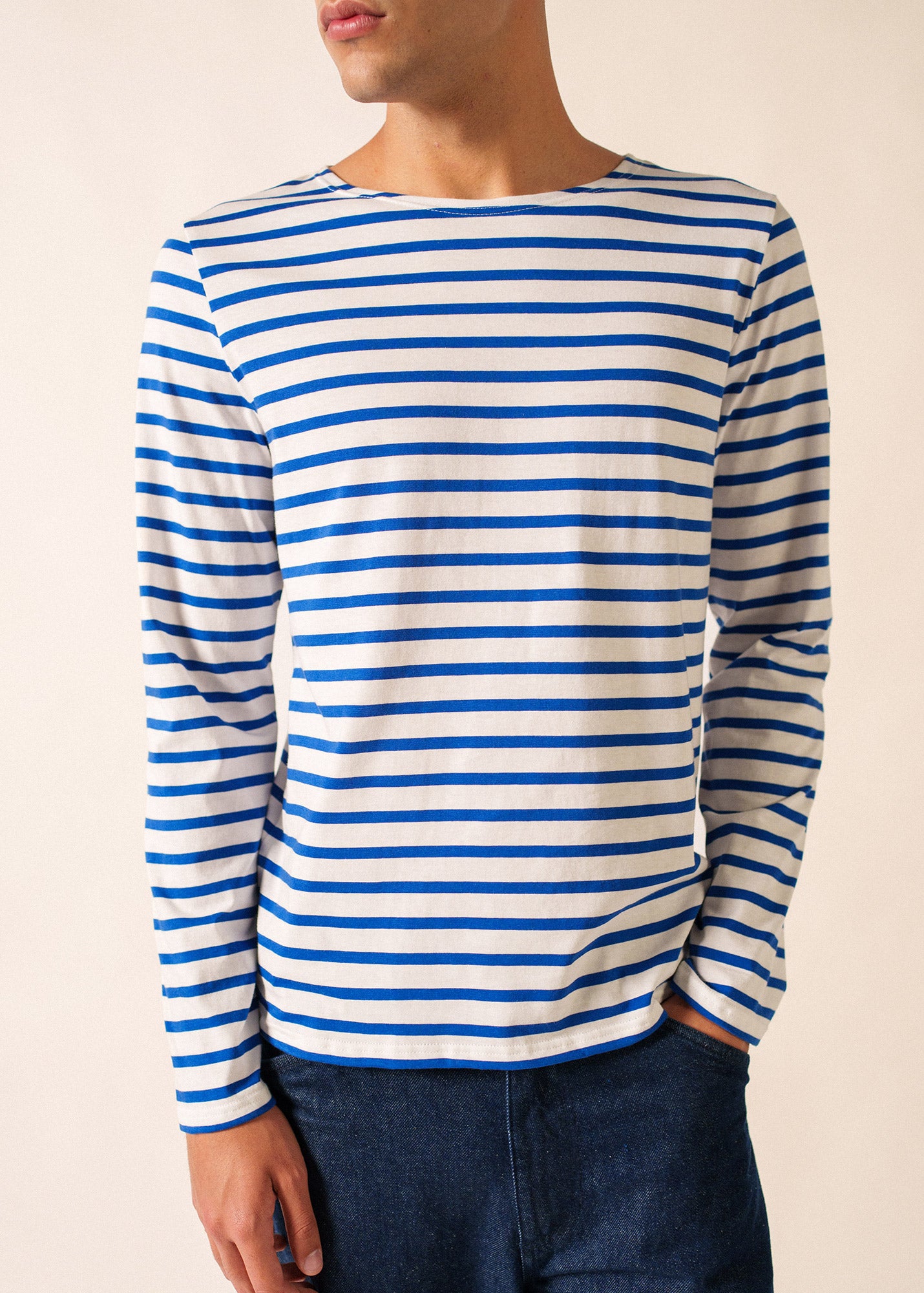 Minquiers unisex striped sailor shirt regular fit, in light cotton
