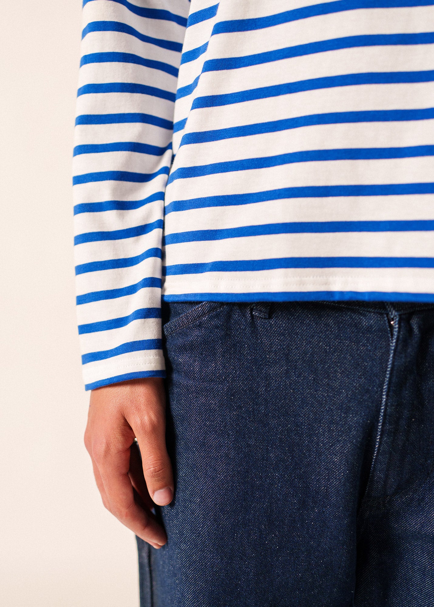 Minquiers unisex striped sailor shirt regular fit, in light cotton
