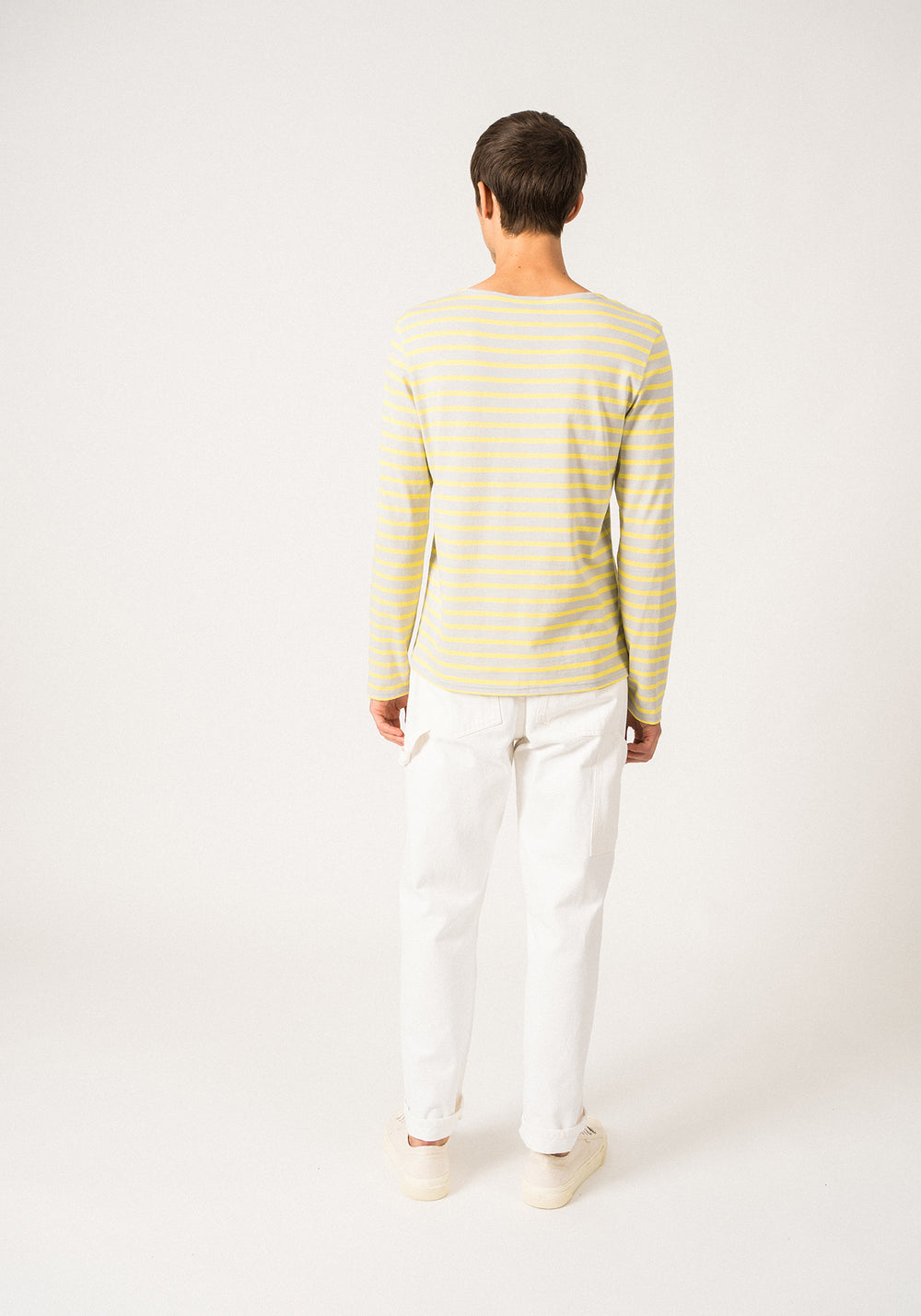 Minquiers Breton shirt (GRIS LIGHT/ACIDULE)