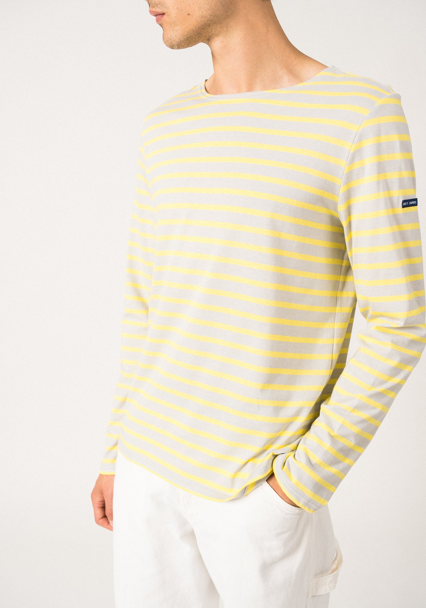 Minquiers Breton shirt (GRIS LIGHT/ACIDULE)