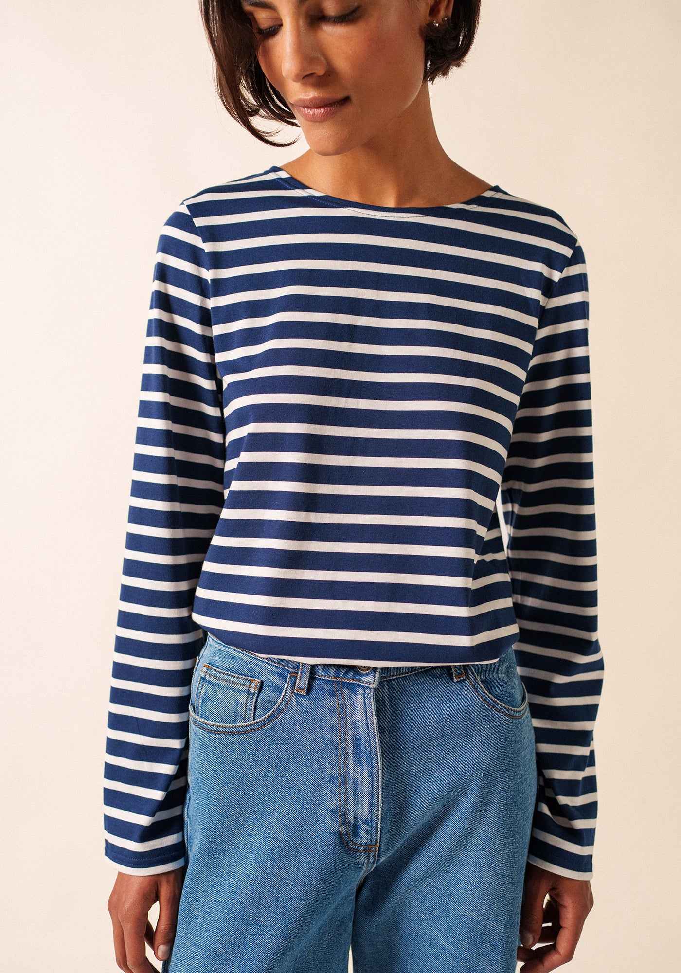 Minquiers Breton shirt (MARINE/NEIGE)