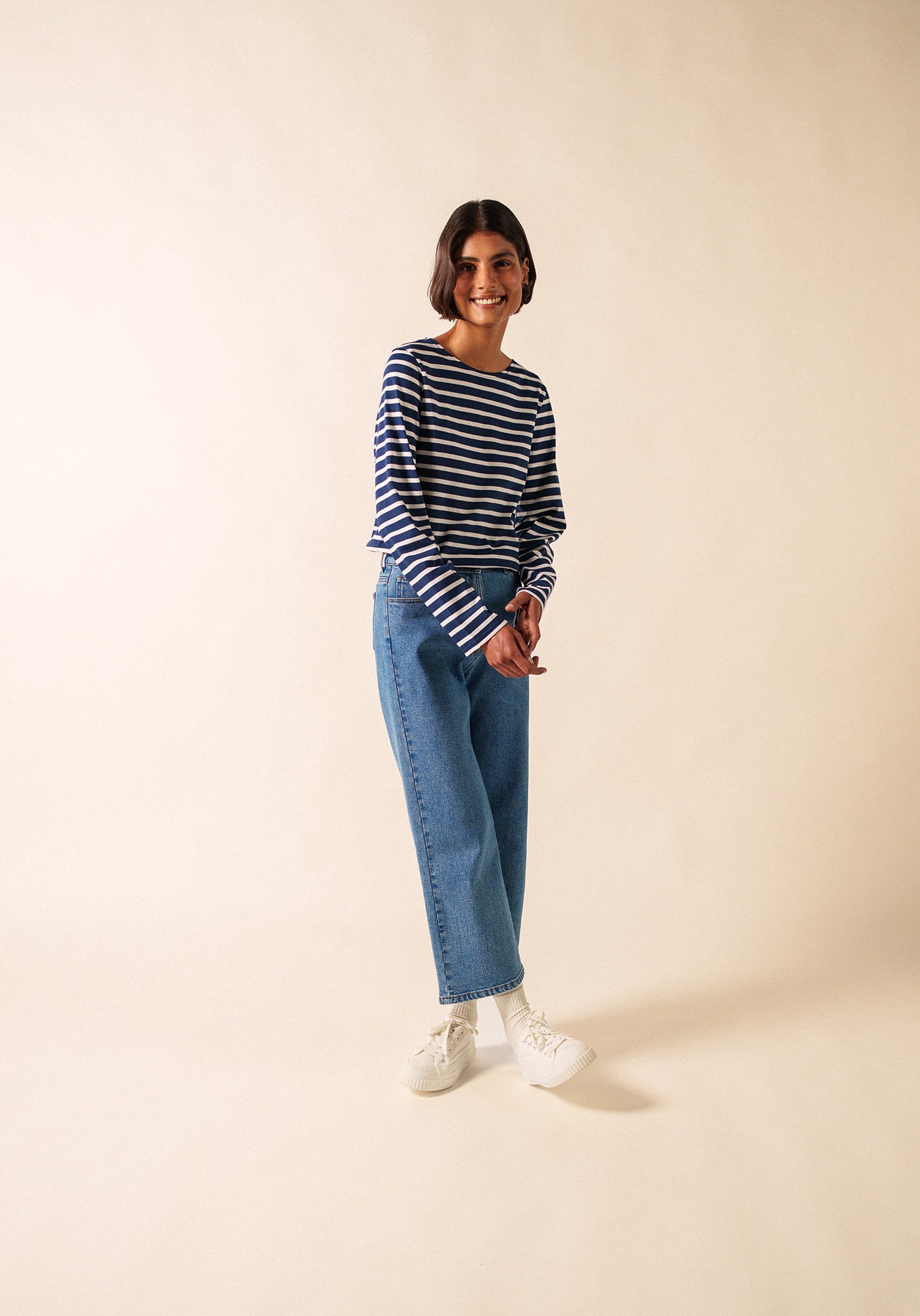 Minquiers Breton shirt (MARINE/NEIGE)