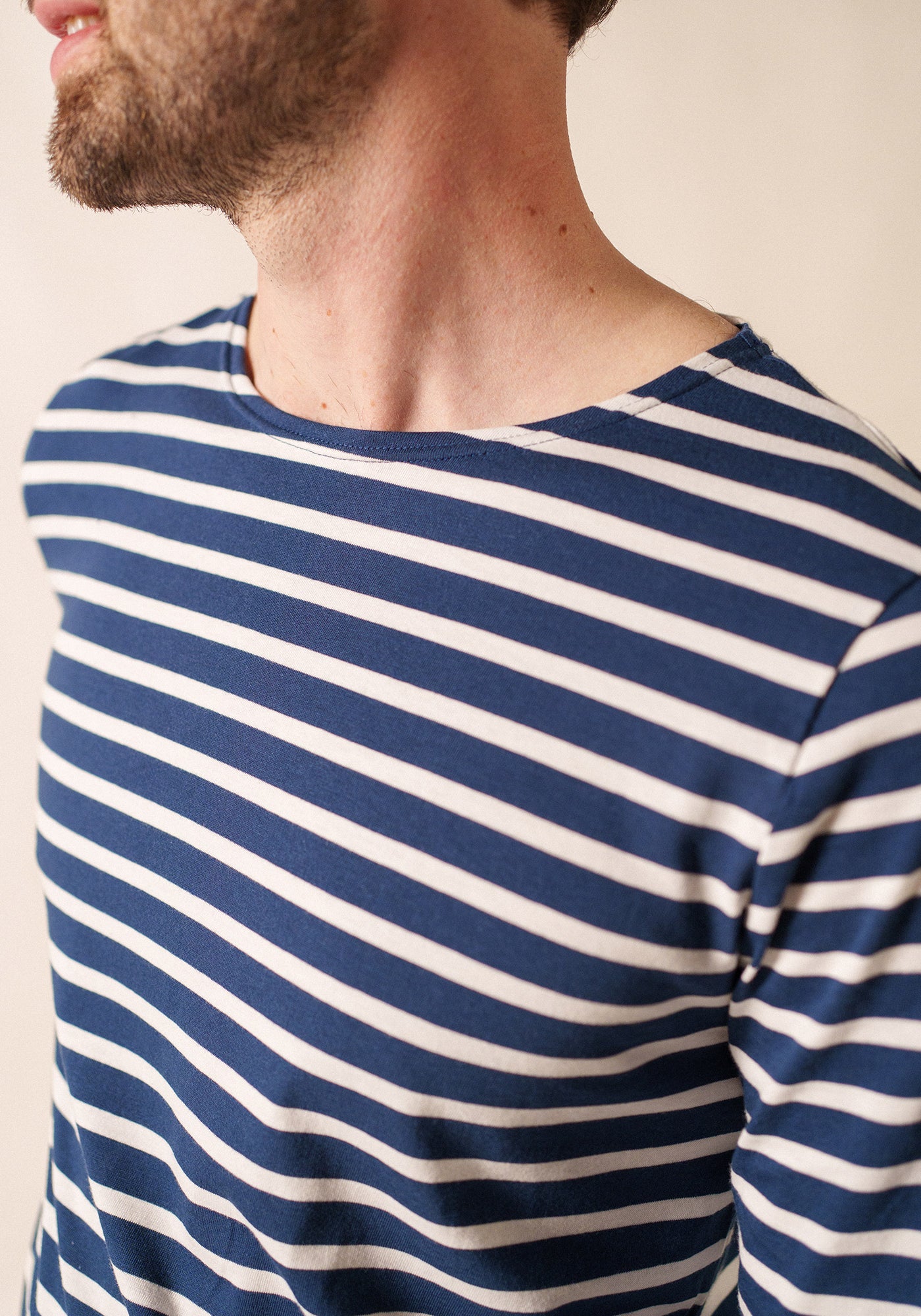 Minquiers Breton shirt (MARINE/NEIGE)