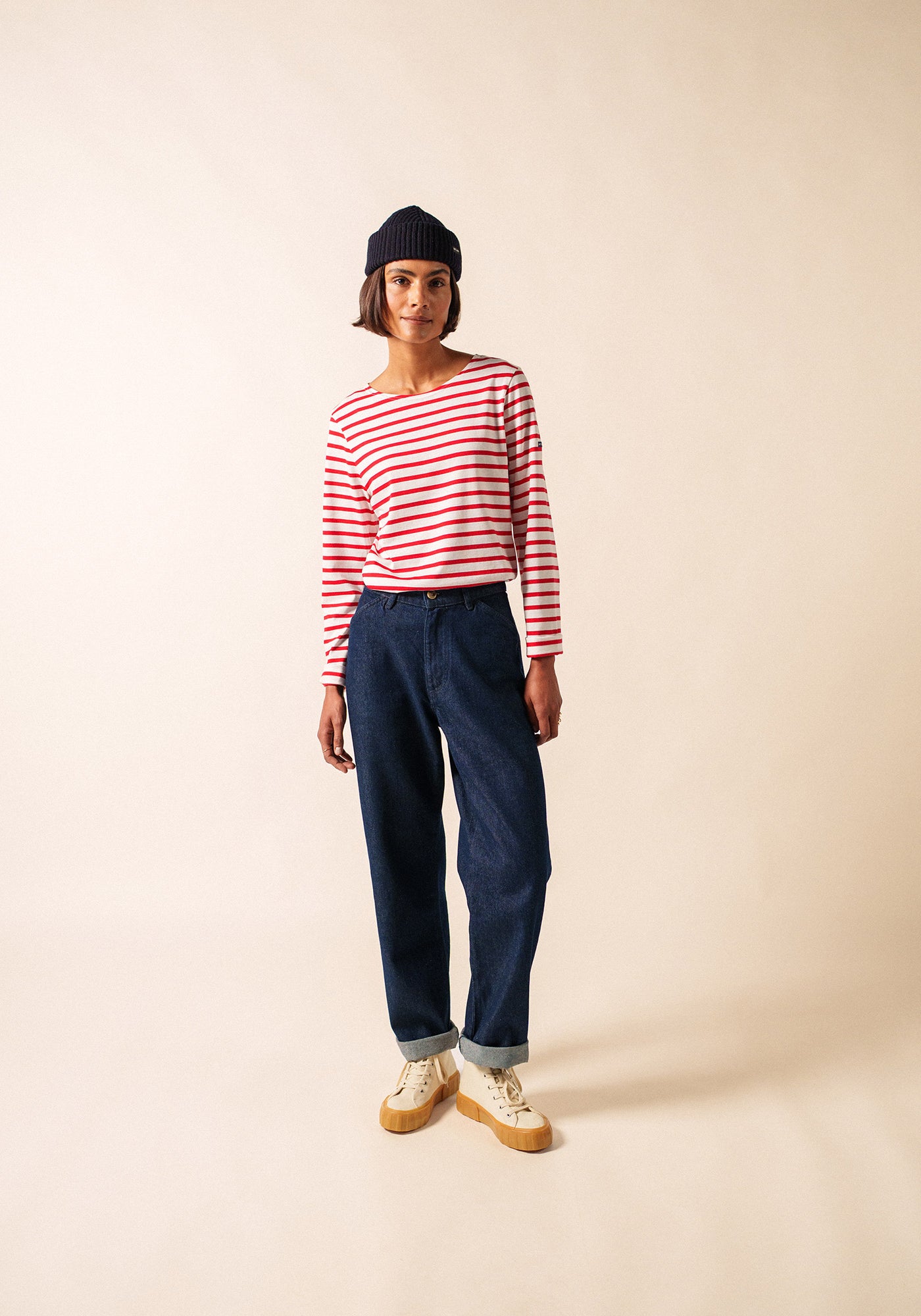 Minquiers Breton shirt (NEIGE/TULIPE)