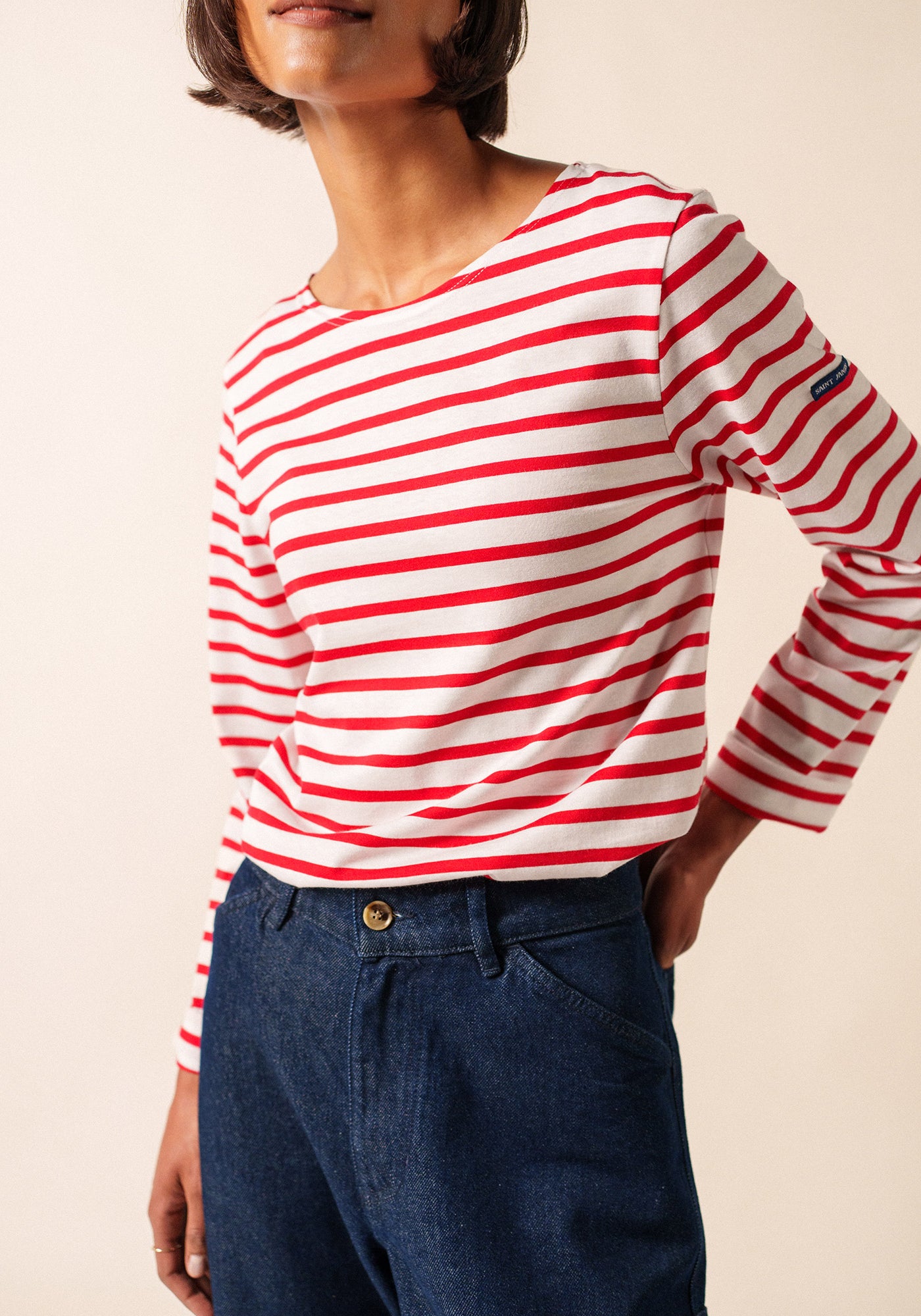 Minquiers Breton shirt (NEIGE/TULIPE)