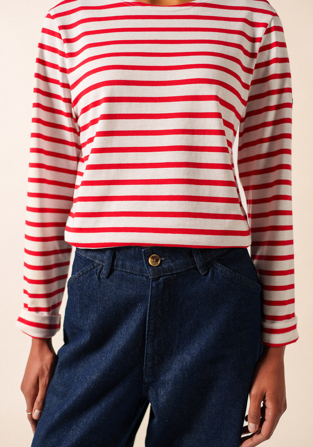Minquiers Breton shirt (NEIGE/TULIPE)