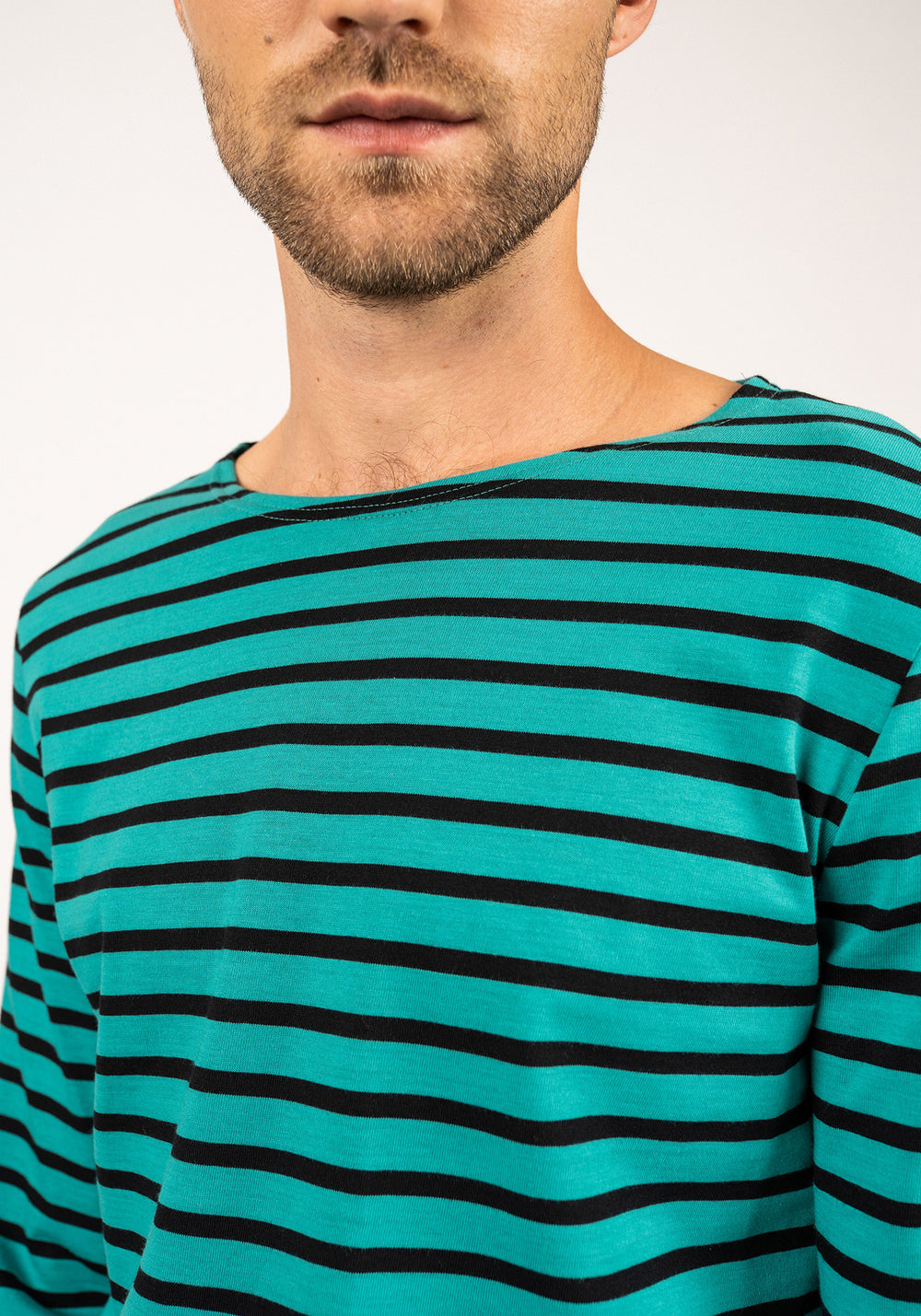 Minquiers Breton shirt (ABSINTHE/NOIR)