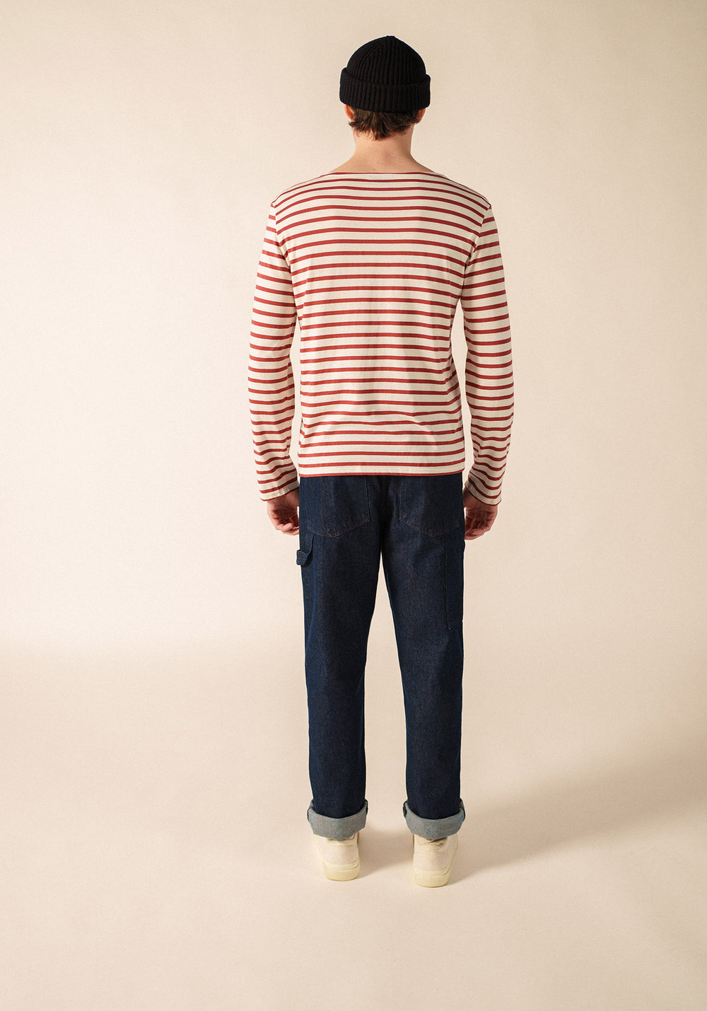 Minquiers Breton shirt (ECRU/TERRACOTTA)