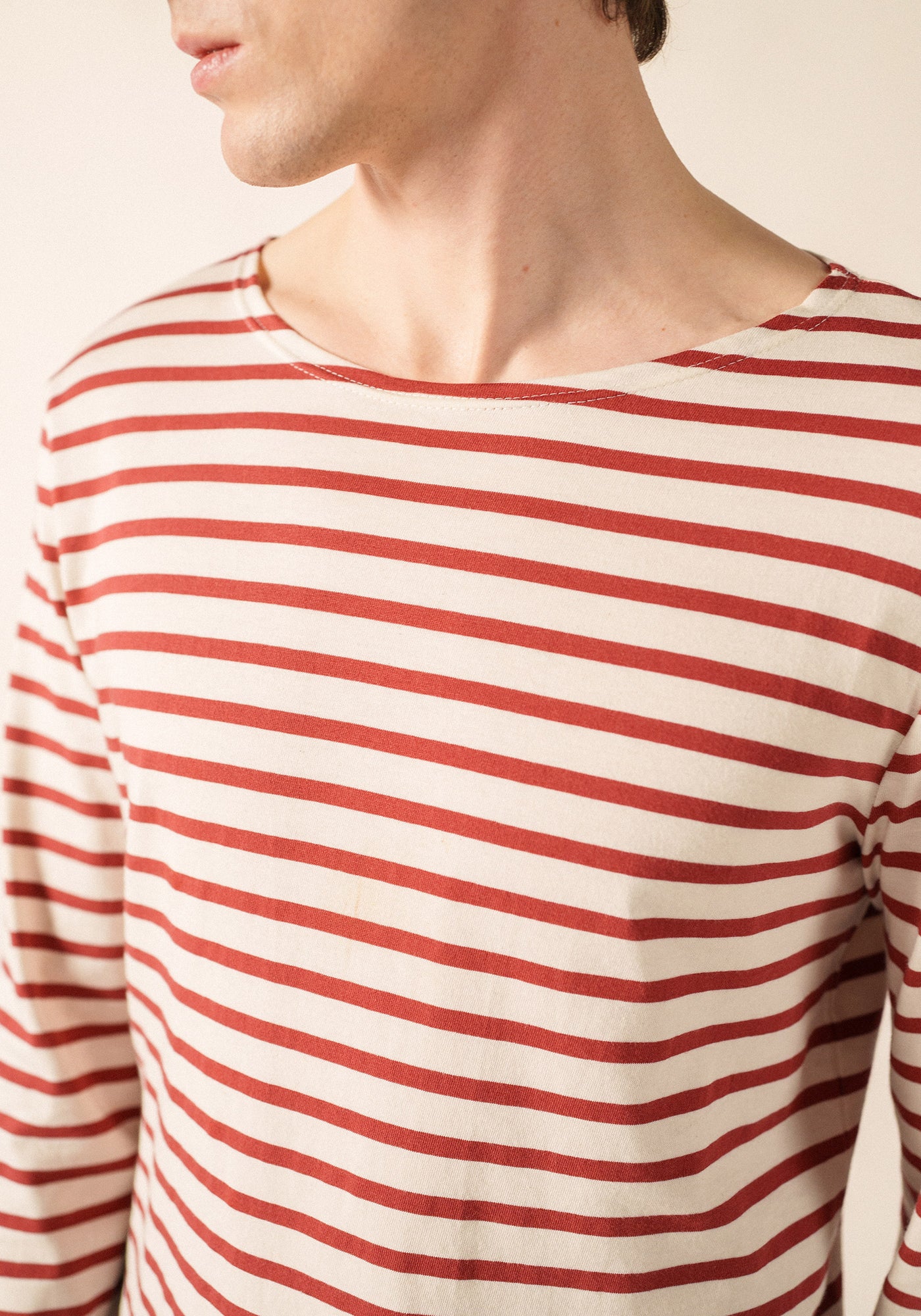 Minquiers Breton shirt (ECRU/TERRACOTTA)