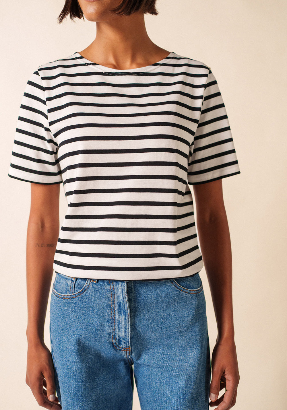 Levant Breton shirt (NEIGE/NOIR)