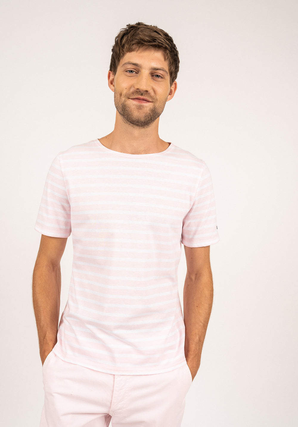 Levant Breton shirt (ROSE DOUX/NEIGE)