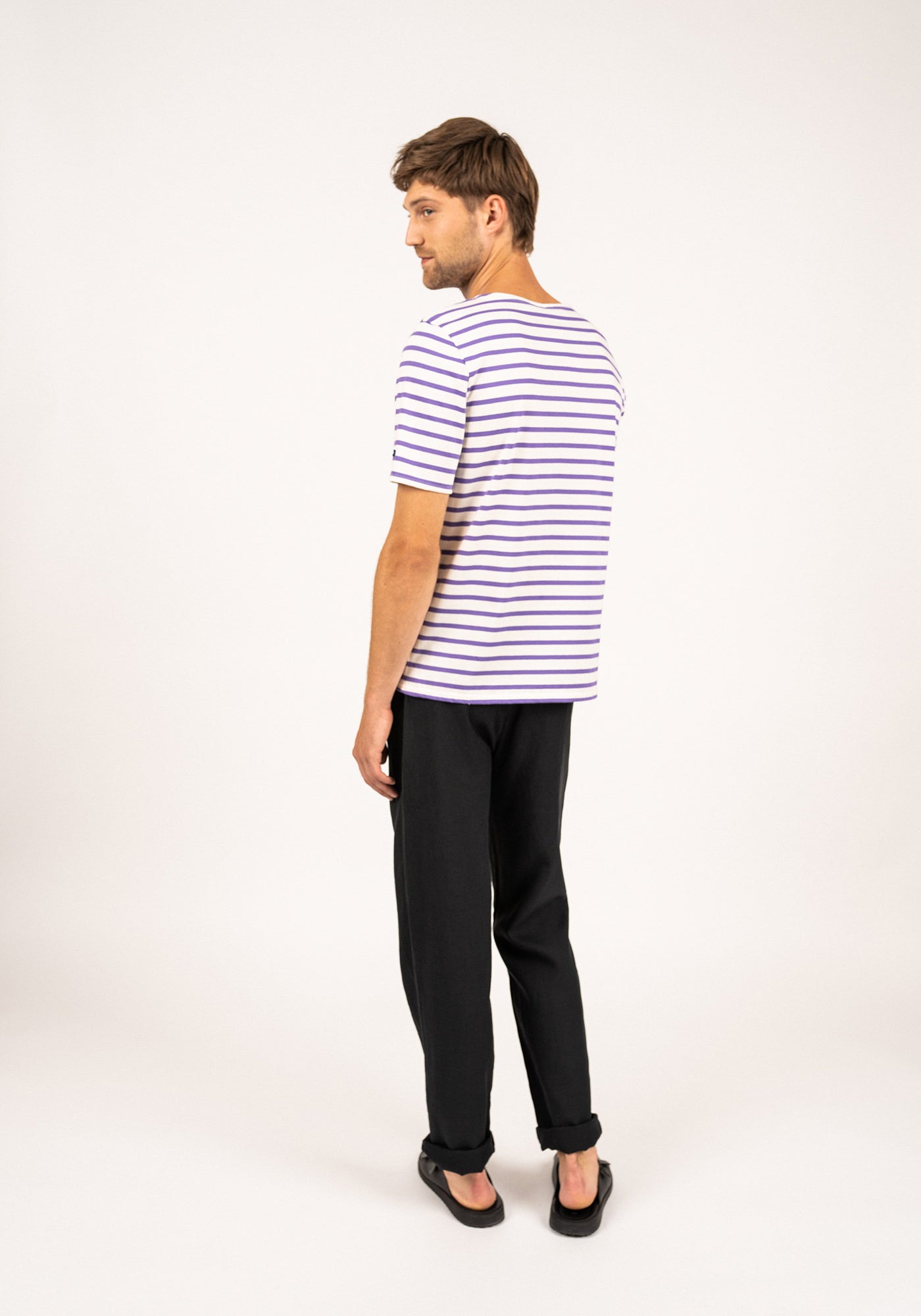 Levant Breton shirt (ECUME/VIOLET)