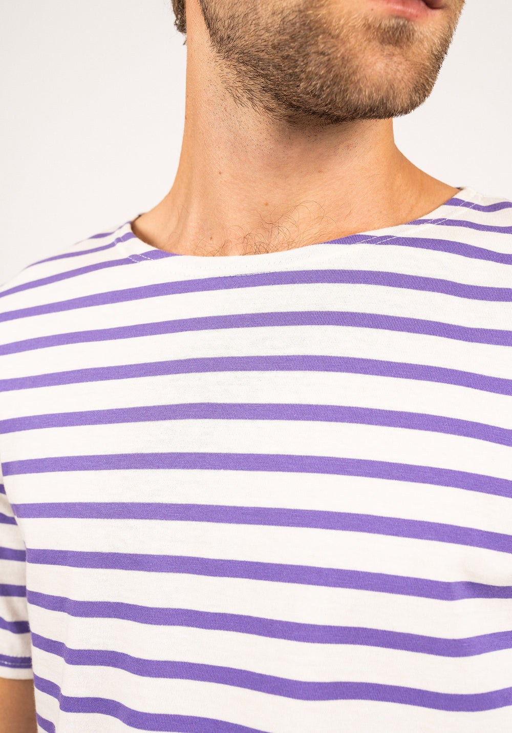 Levant Breton shirt (ECUME/VIOLET)