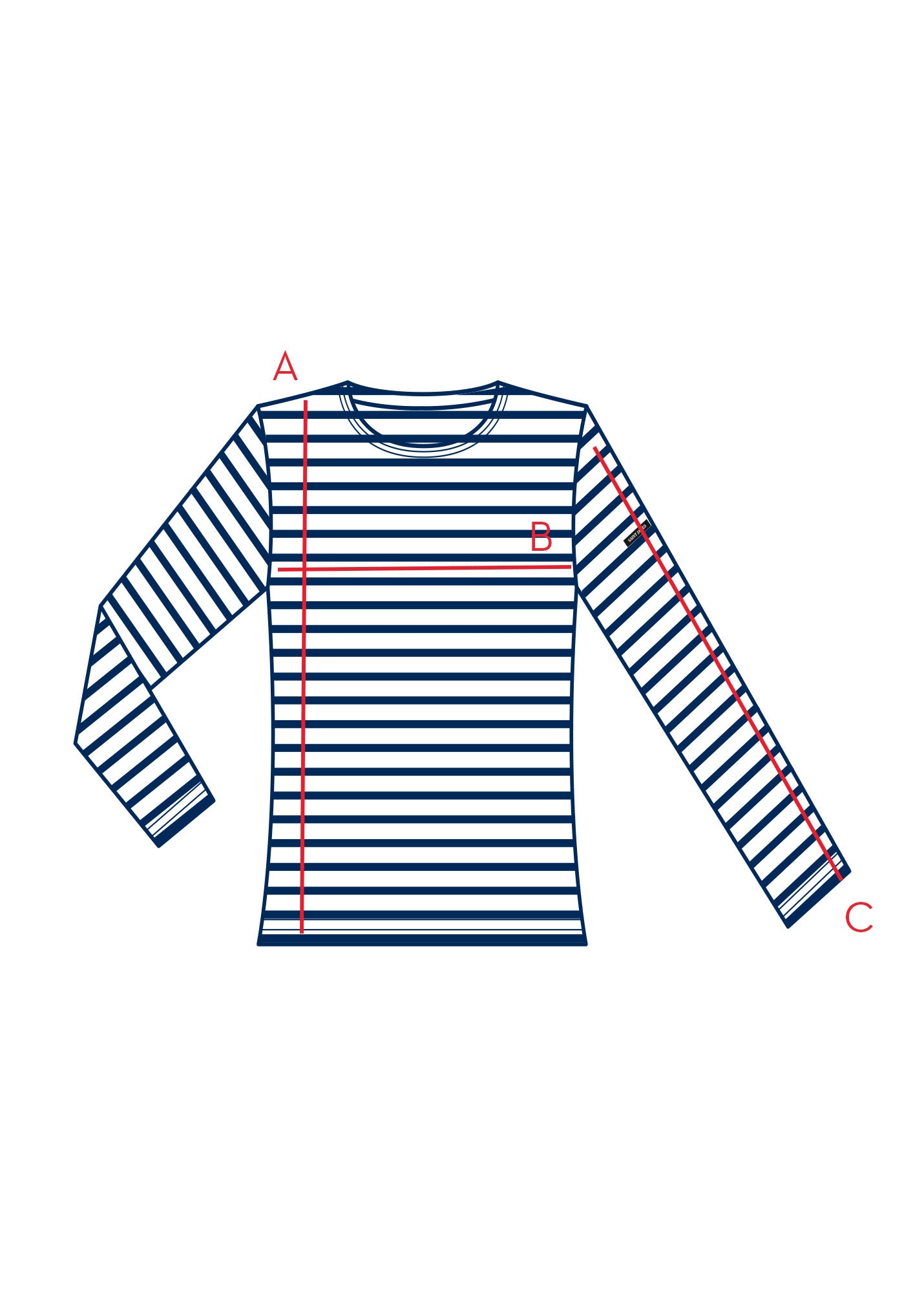 Meridame striped sailor shirt regular fit, in thick cotton | SAINT