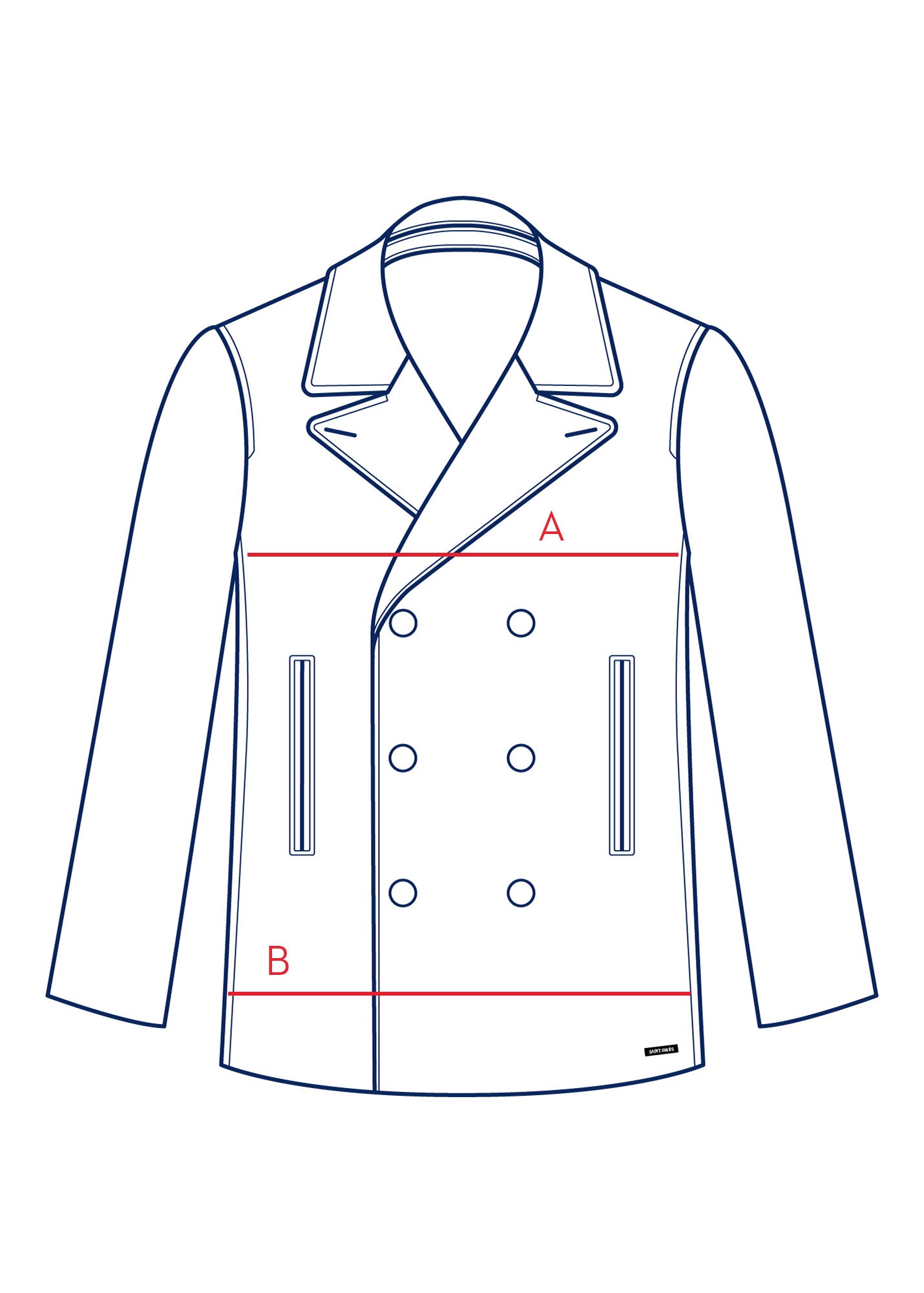 Saturne classic duffle-coat in wool | SAINT JAMES Official website