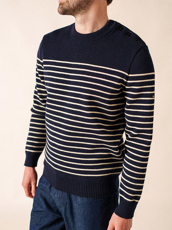 Cotentin trucker-style neck jumper in pure new wool | SAINT JAMES Cotentin trucker-style neck jumper in pure new wool | SAINT JAMES