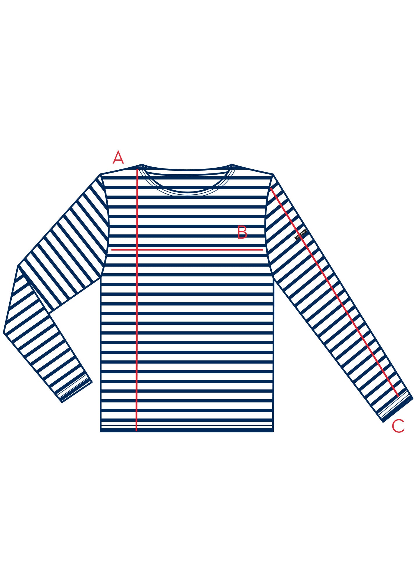 SAINT JAMES カットソー NAVAL Naval authentic striped sailor shirt with contrasting stripe, in