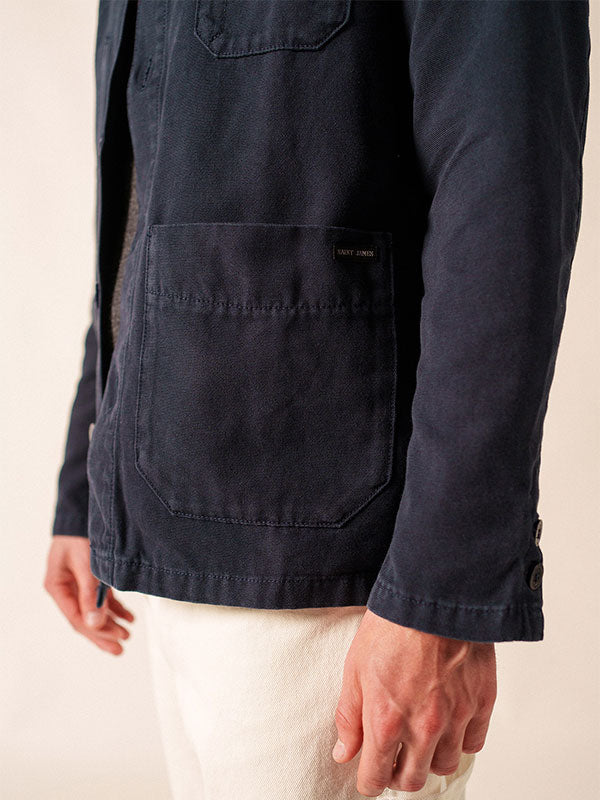 Sirocco fisherman's jacket buttoned, in cotton canvas | SAINT