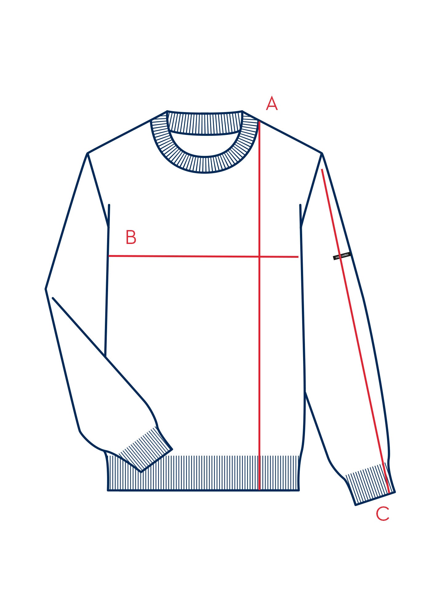 Loup de mer jumper with zipped high neck, in soft wool | SAINT