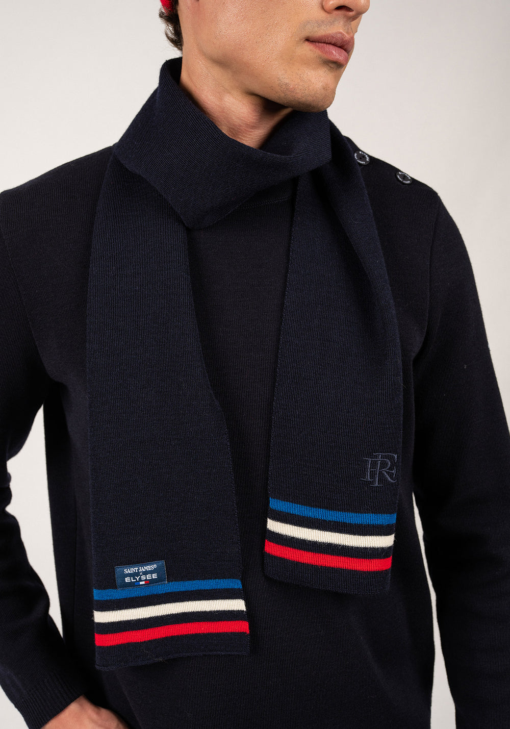 Tricolour scarf x l'Elysée (MARINE)