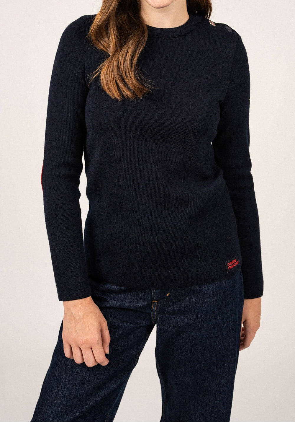 Brégançon sailor jumper with elbow patches - SAINT JAMES x Comédie Française (NAVY)