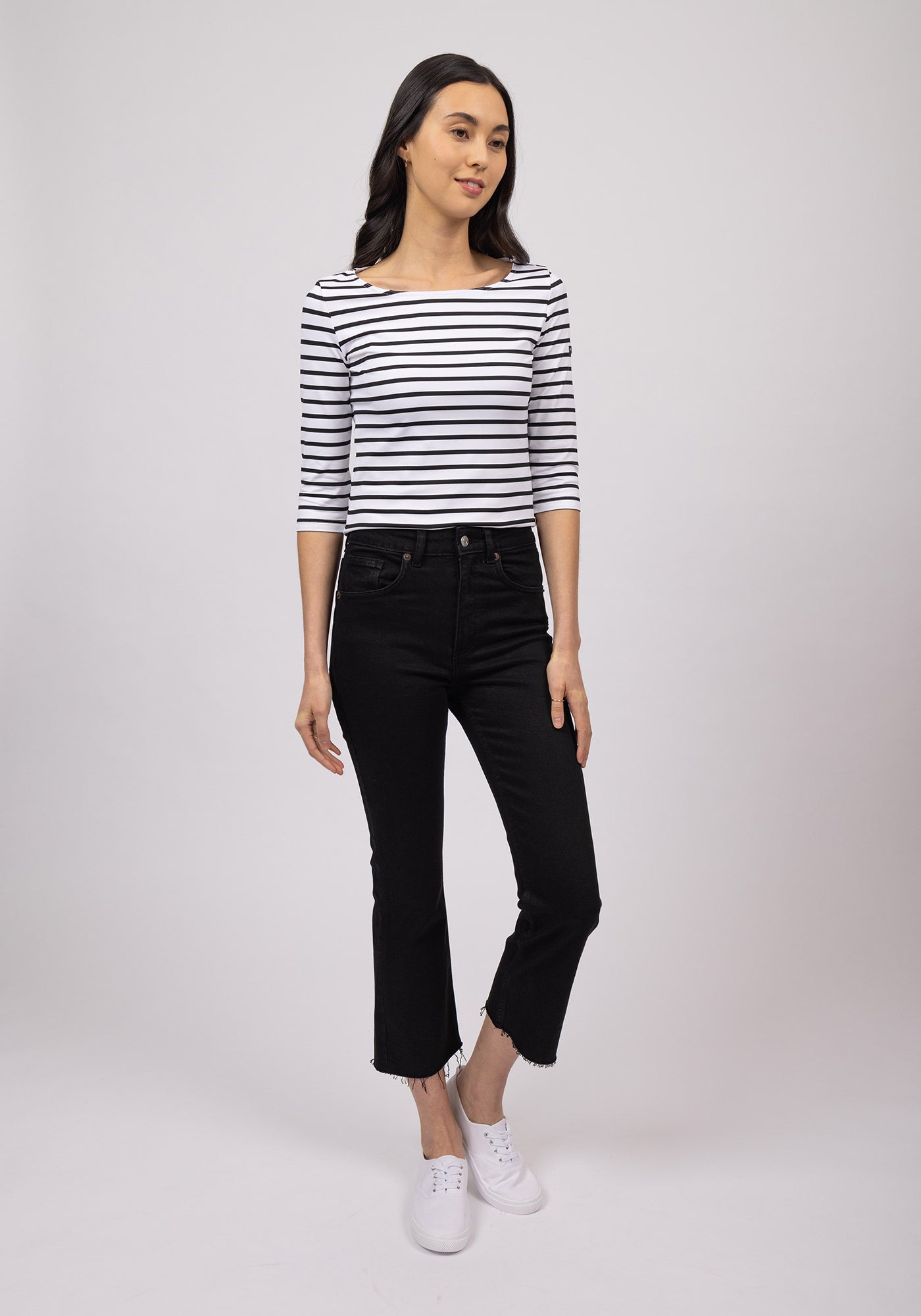 Camisa Garde-Côte Breton (NEIGE/NOIR)